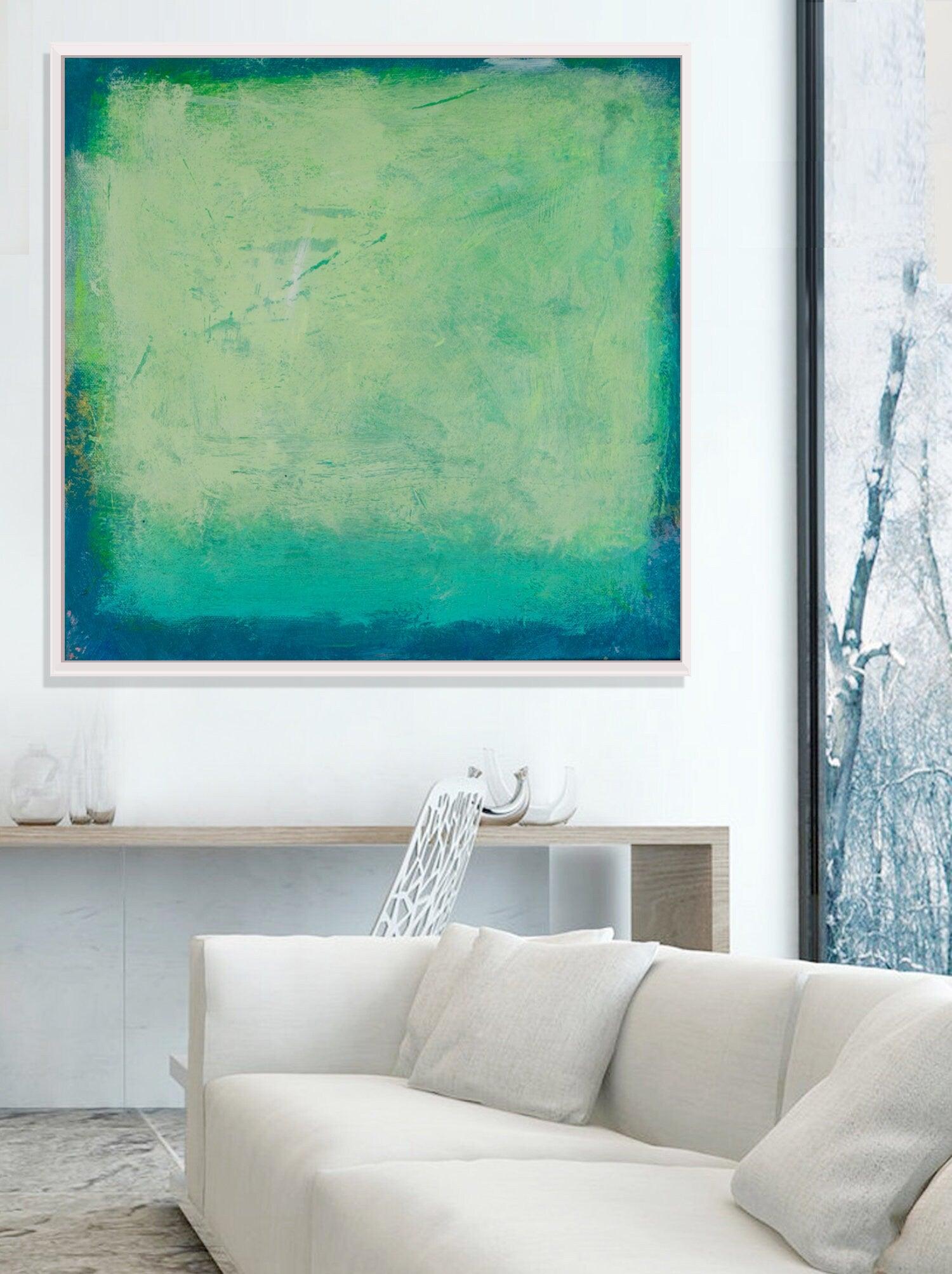 Verde turquesa Rothko inspiró abstracto arte contemporáneo original pintura sobre lienzo - camilomattis.com