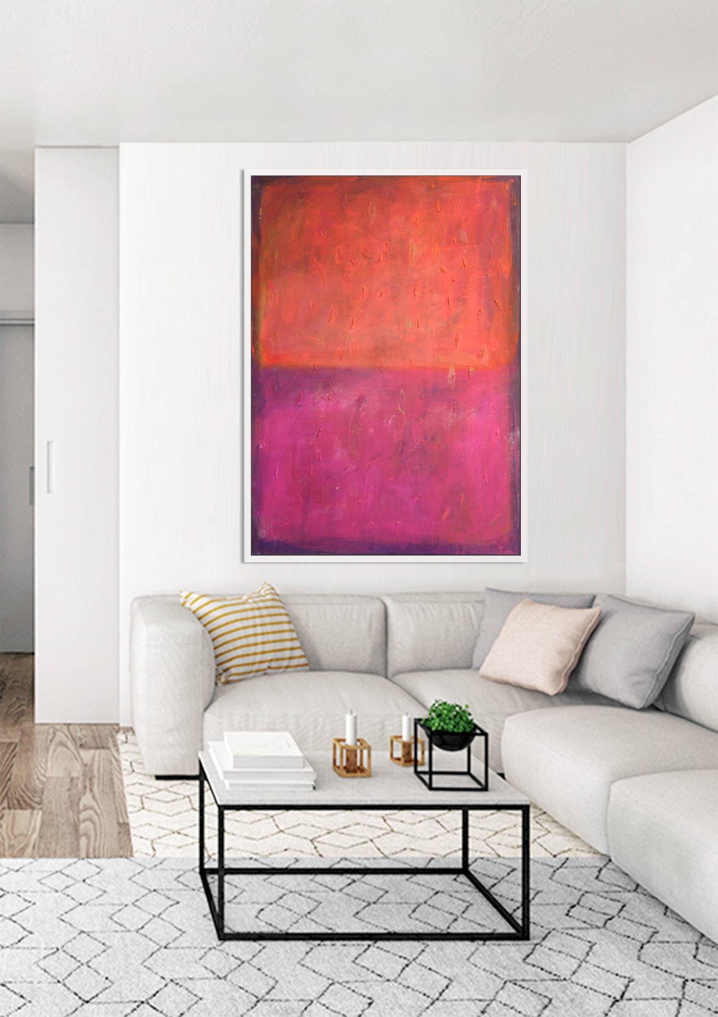 Original Orange Red Abstract art Painting | Wall Decor on Canvas Acrylic Oil Contemporary Extra Large Abstract Art, Texture Painting - camilomattis.com