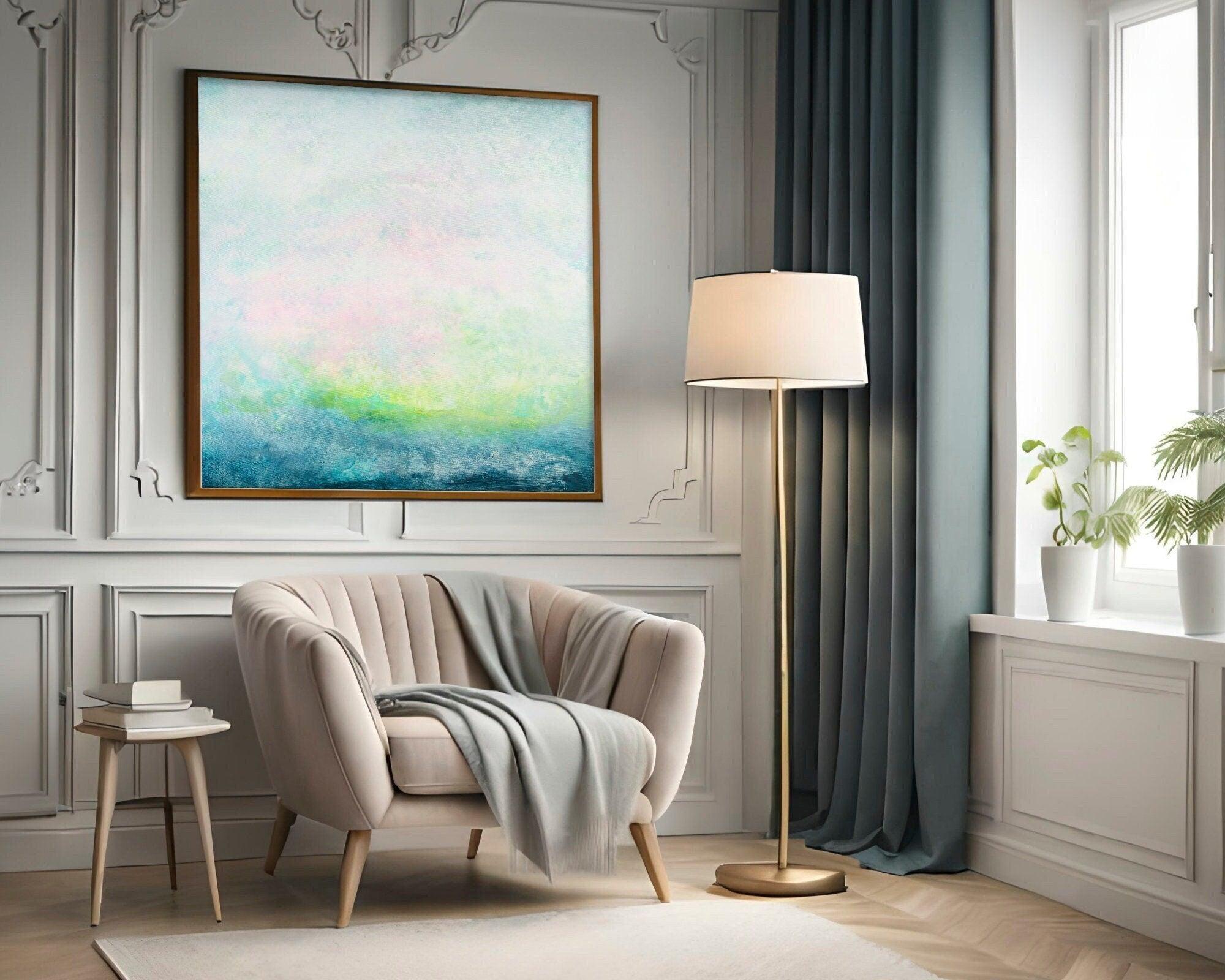 Sparkling Light on the Sea, a modern seascape minimalist painting by Camilo Mattis - camilomattis.com
