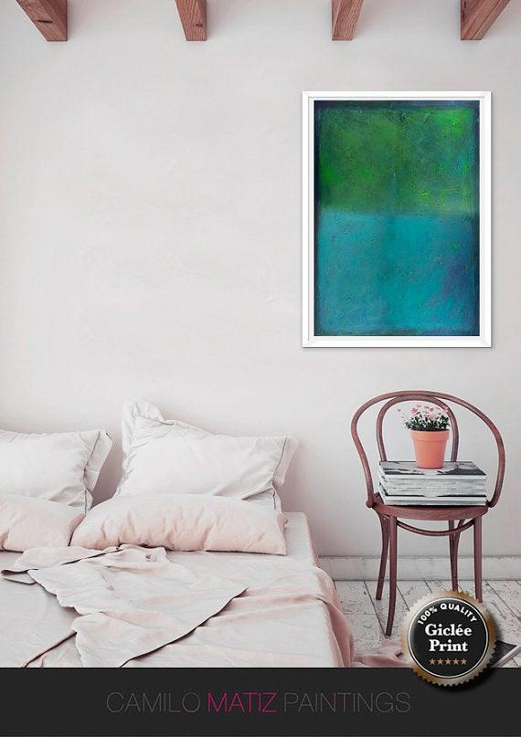 Teal wall art print Large canvas art Abstract art Print canvas prints mint green print by Camilo Mattis - camilomattis.com