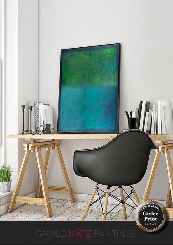 Teal wall art print Large canvas art Abstract art Print canvas prints mint green print by Camilo Mattis - camilomattis.com