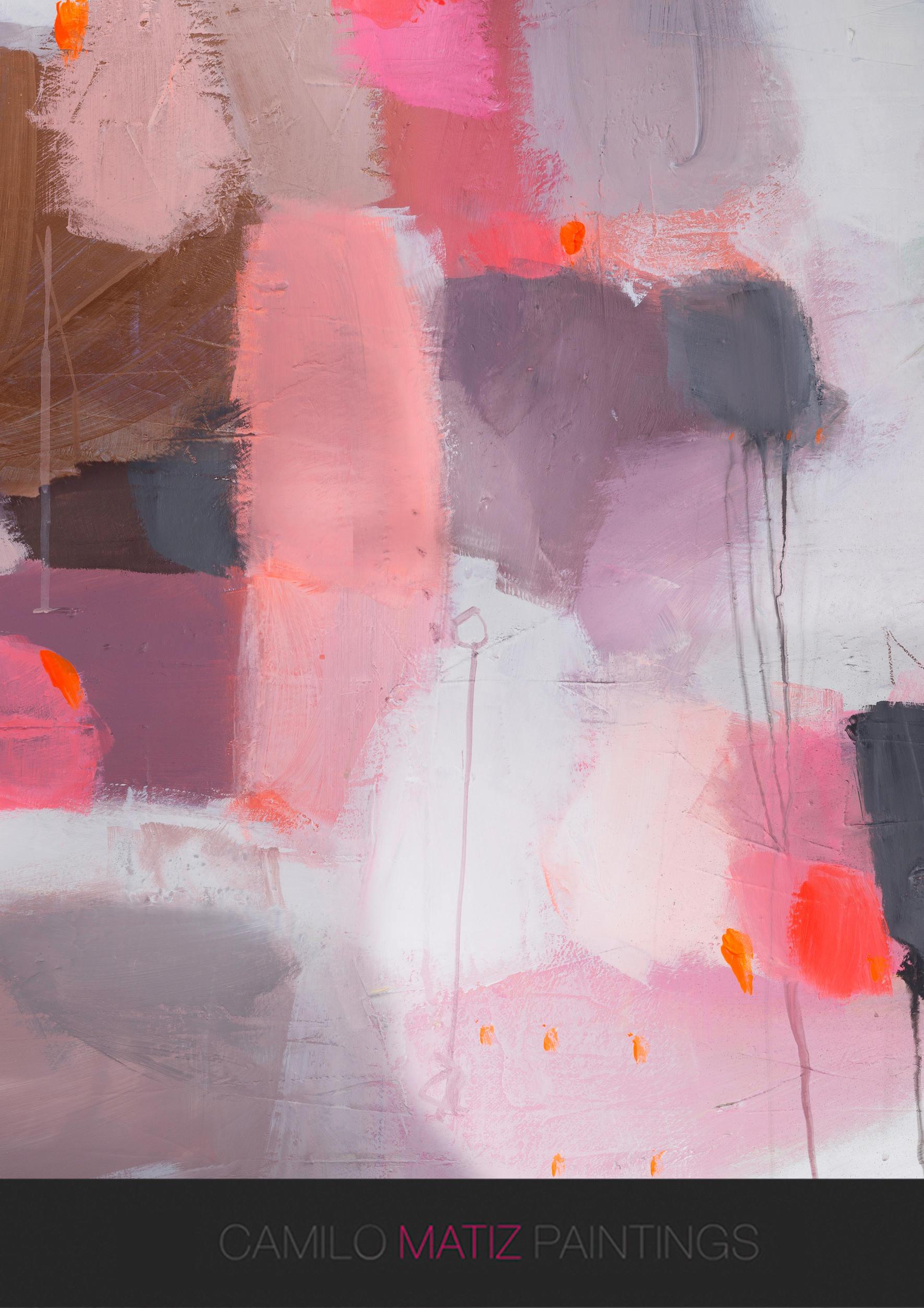Extra large red and pink print, abstract geometric grey wall art print extra large wall art by Camilo Mattis - camilomattis.com