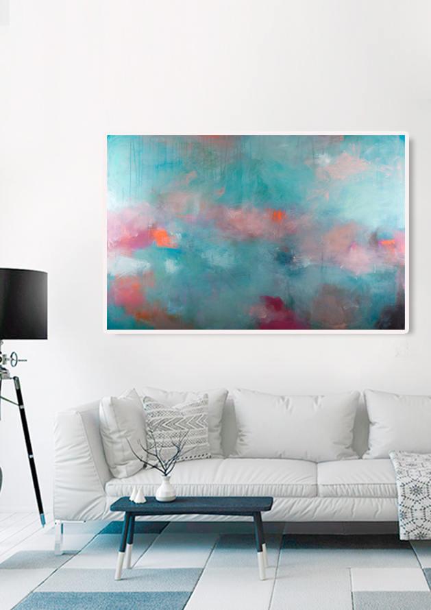 Living room painting abstract print, large wall art, Modern Teal Wall Art by Camilo Mattis - camilomattis.com