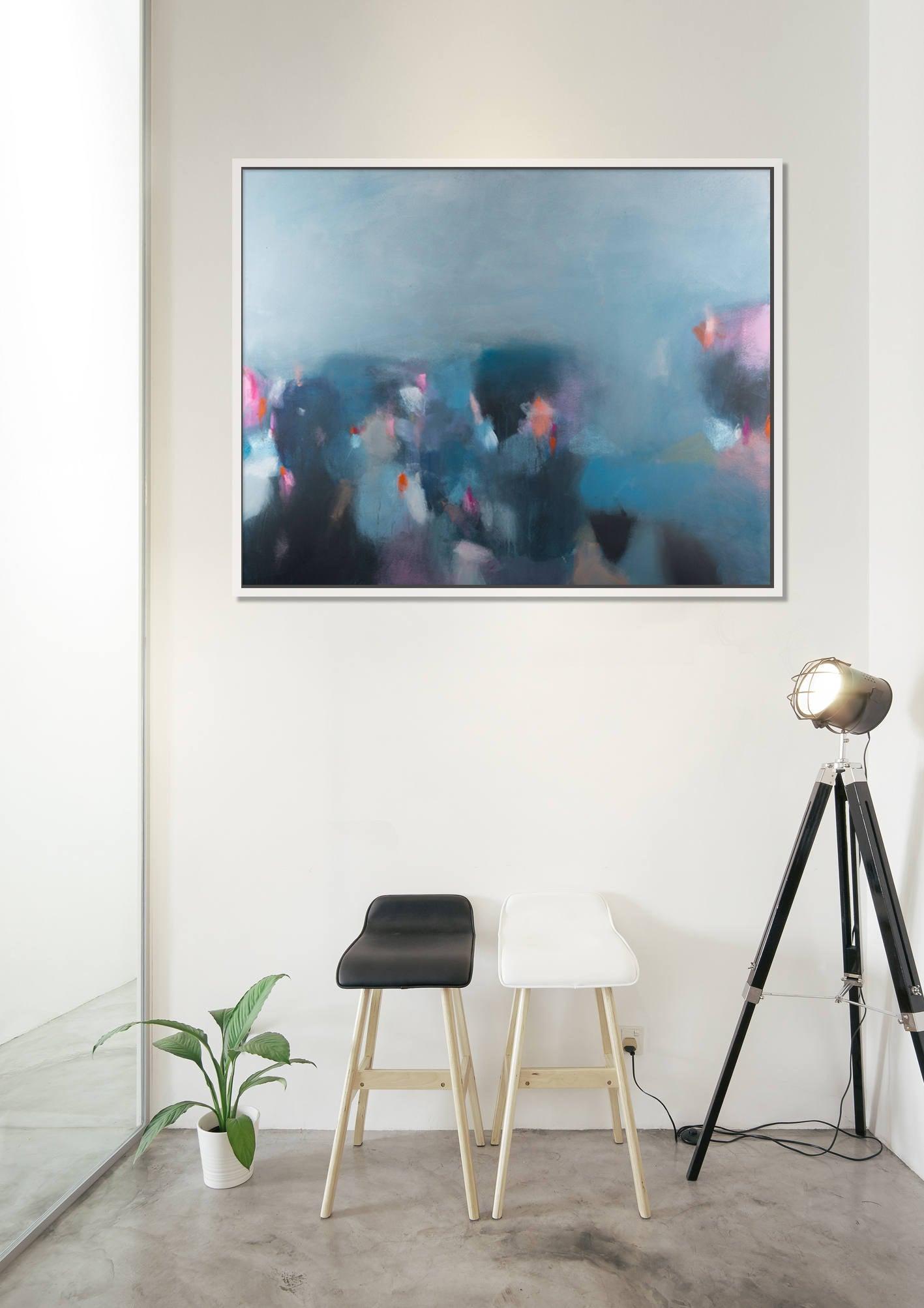 Abstract print, large modern wall art, abstract painting print, blue wall decor, living room wall art, Camilo Mattis - camilomattis.com