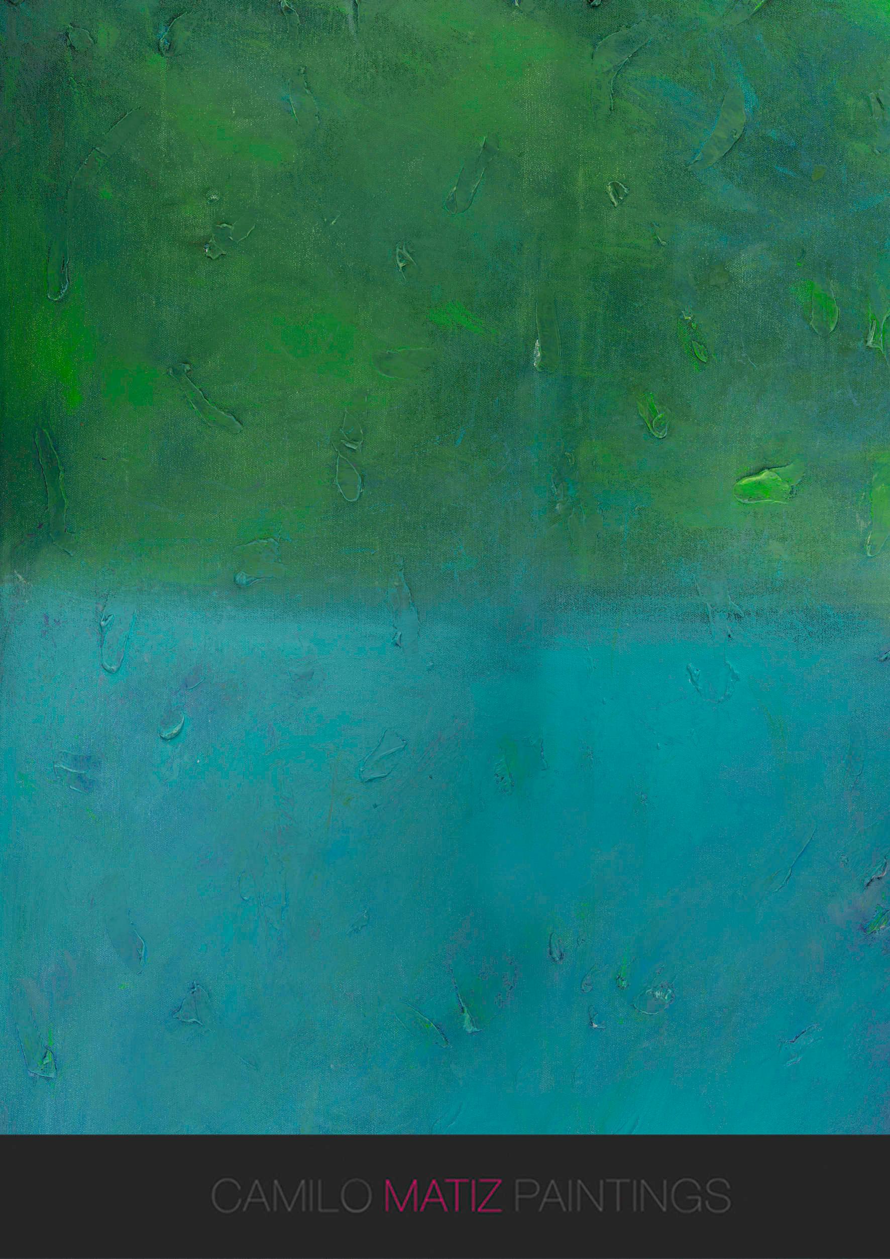 Large wall art giclee print, green blue geometric abstract painting, large abstract painting print, giclee wall art - camilomattis.com