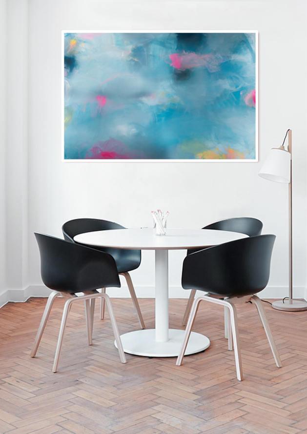 Blue wall decor, abstract art print, bedroom art, large wall art, giclee print by Camilo Mattis - camilomattis.com