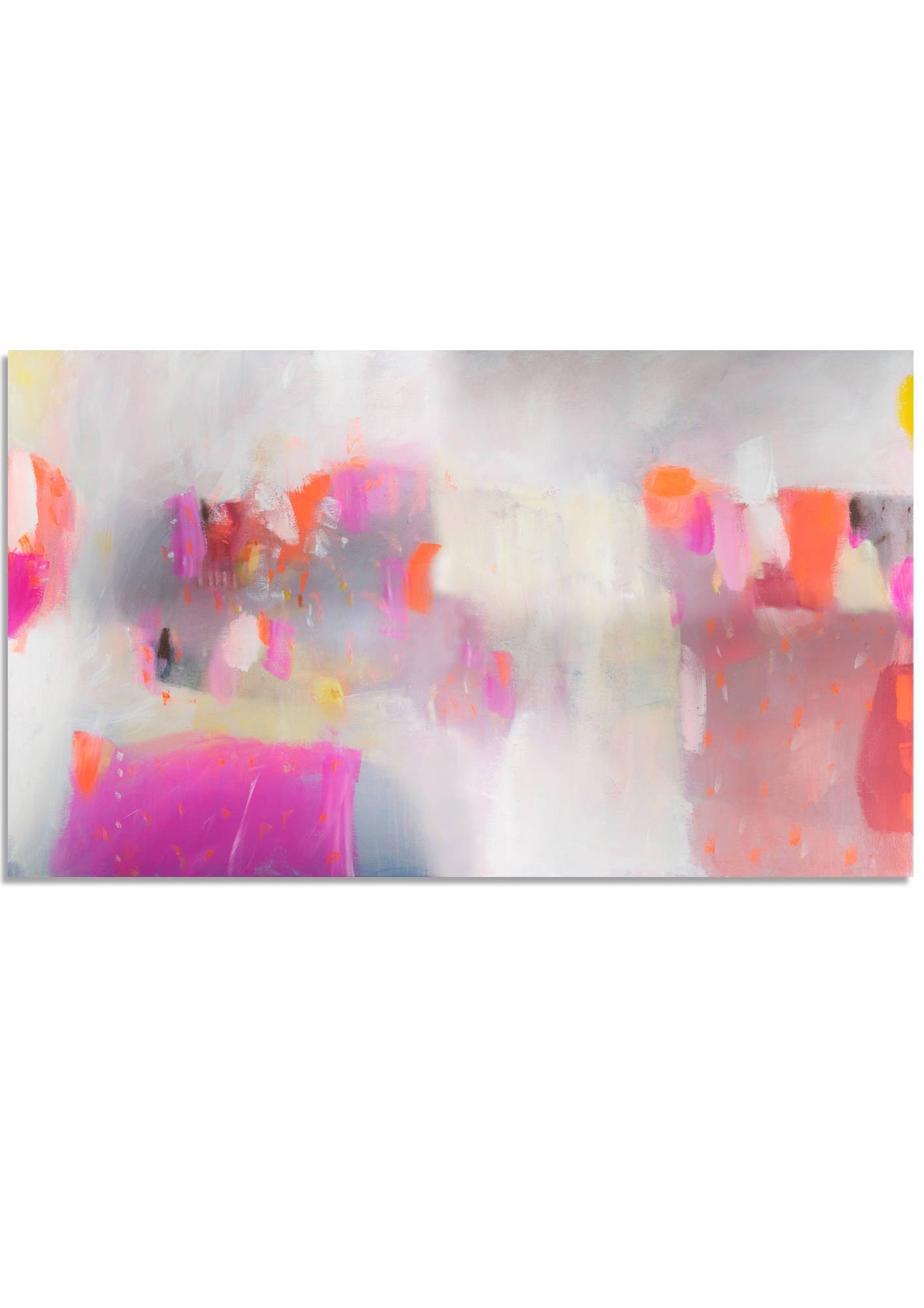 Large wall art giclee print, orange pink geometric abstract painting, large abstract painting print, giclee wall art by Camilo Mattis - camilomattis.com