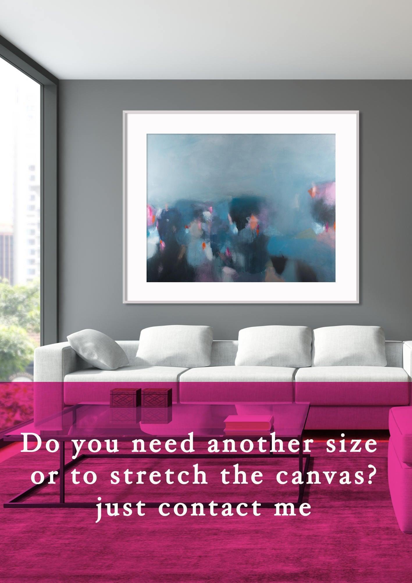 Abstract print, large modern wall art, abstract painting print, blue wall decor, living room wall art, Camilo Mattis - camilomattis.com