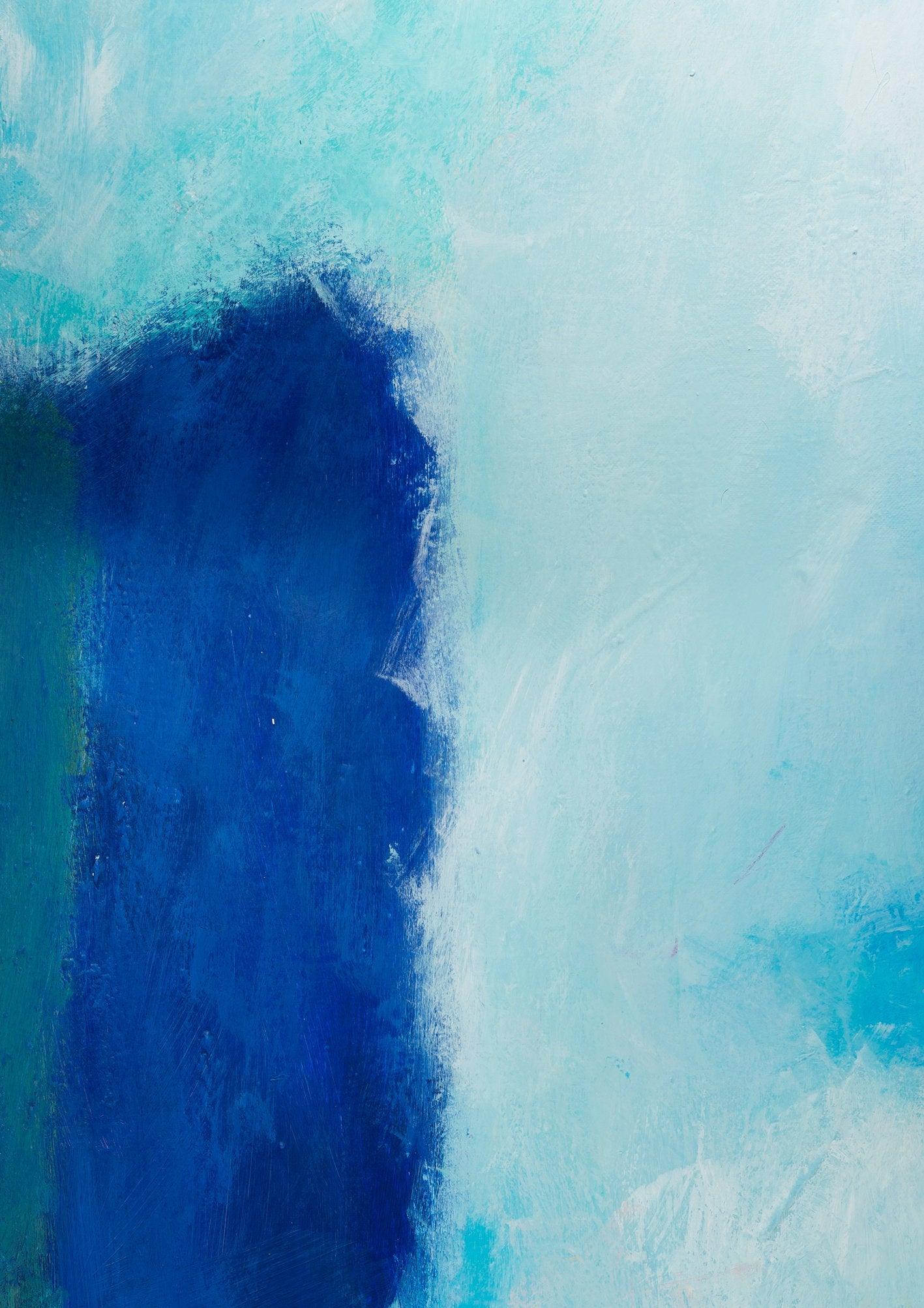 Extra large wall art abstract art print navy blue wall art landscape painting print by Camilo Mattis - camilomattis.com