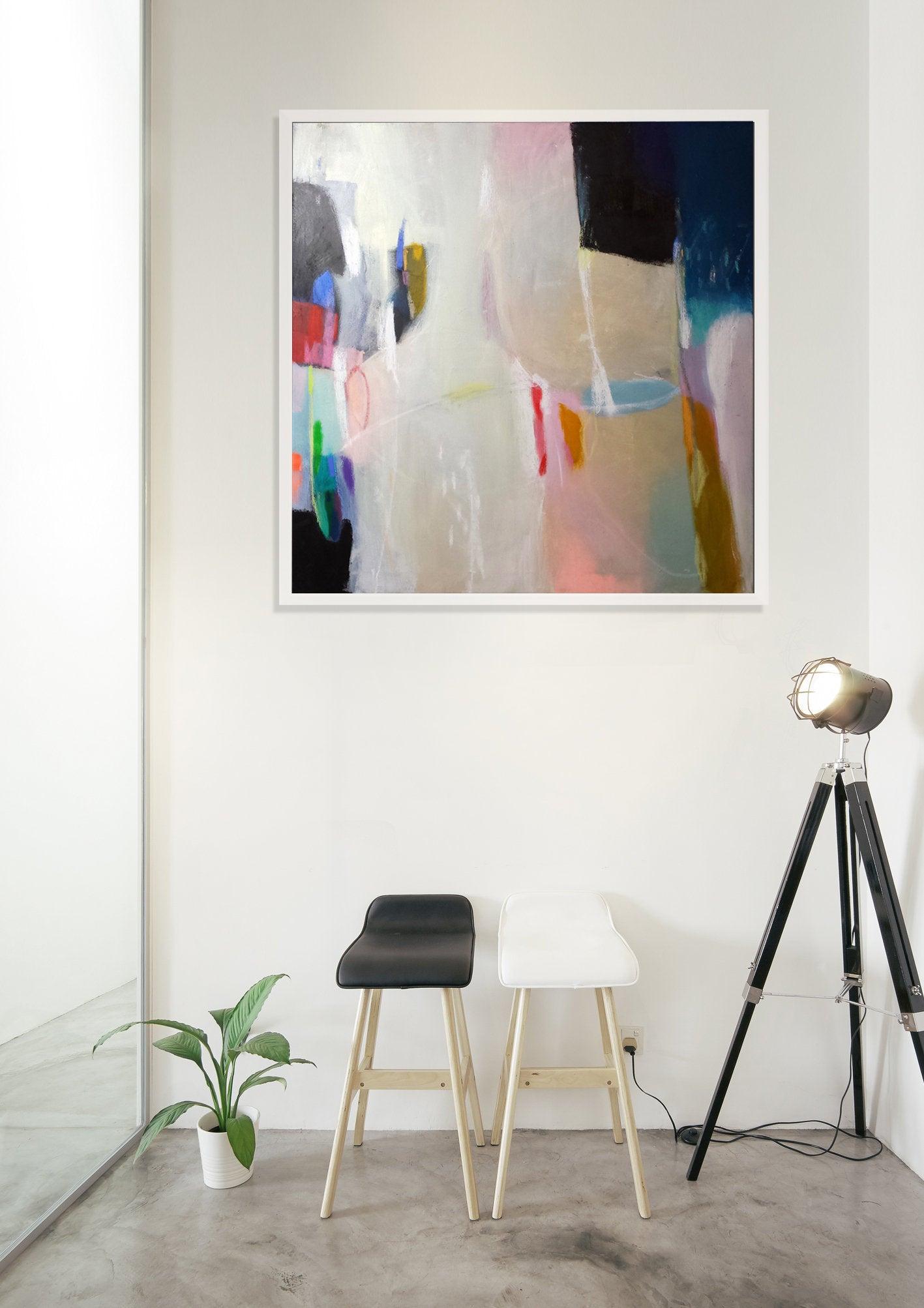 Abstract Art Print, Geometric wall Art, Large Wall Art, Bedroom Art Print, Print on Canvas, Art Print for living Room - camilomattis.com