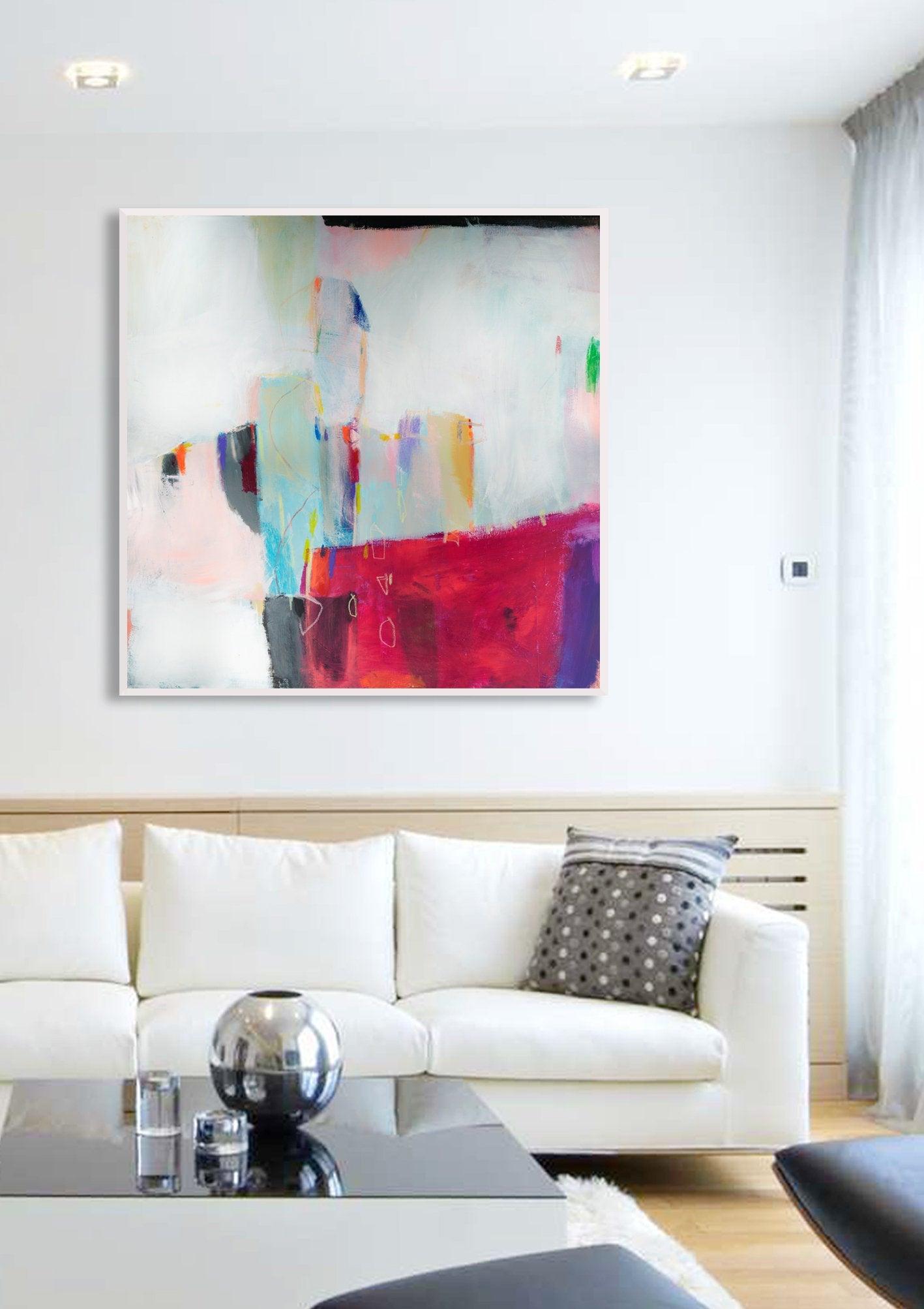 Red wall art Abstract Painting Modern Art print Art Colorful giclee print Extra Large Abstract Art Large Painting XL Art - camilomattis.com
