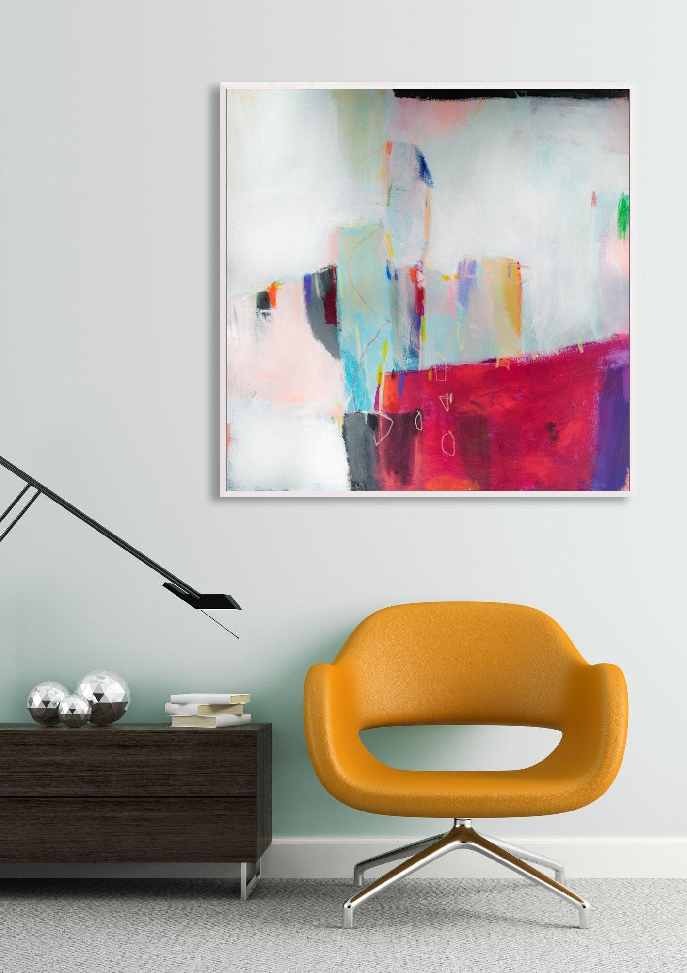 Red wall art Abstract Painting Modern Art print Art Colorful giclee print Extra Large Abstract Art Large Painting XL Art - camilomattis.com