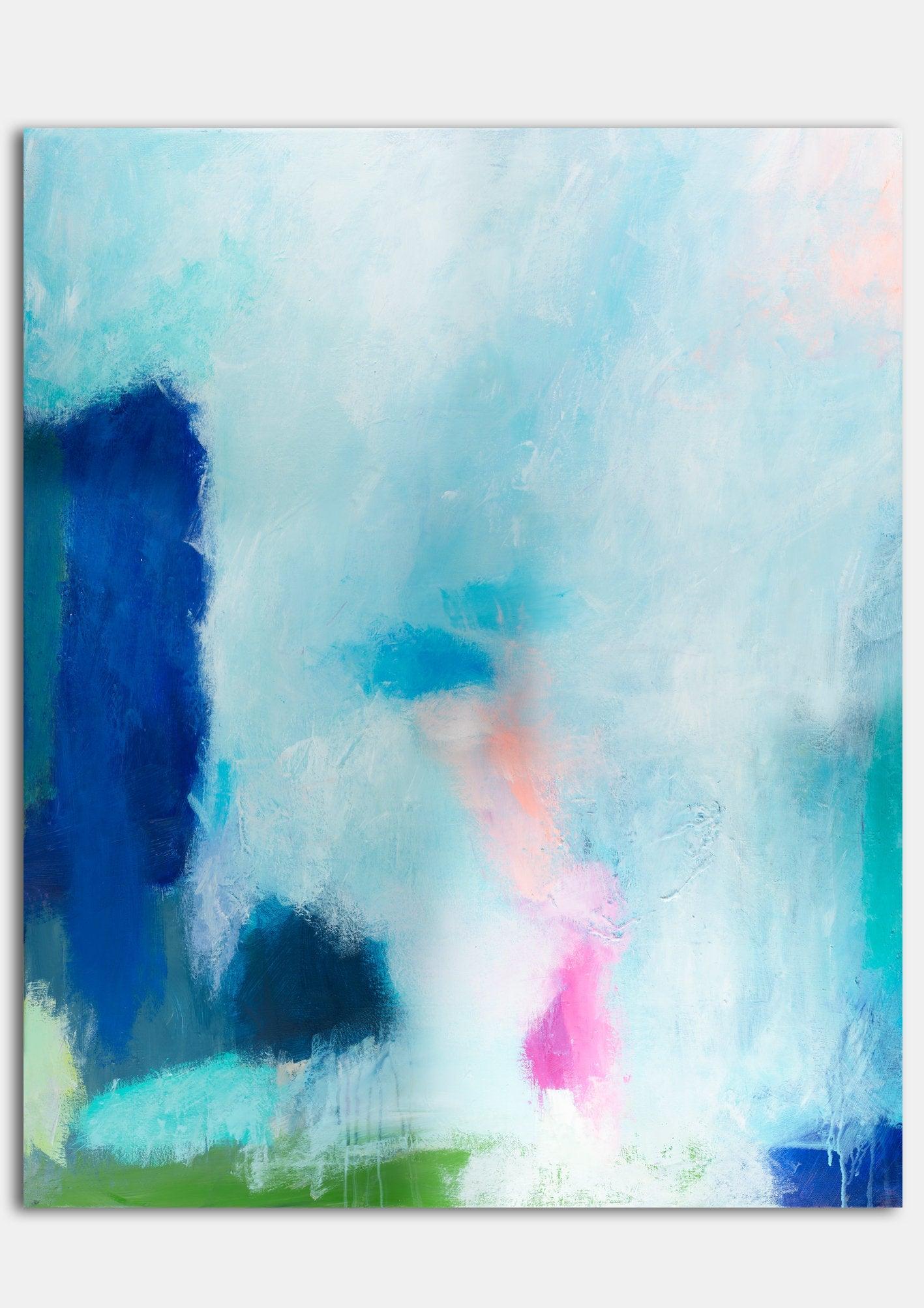 Extra large wall art abstract art print navy blue wall art landscape painting print by Camilo Mattis - camilomattis.com