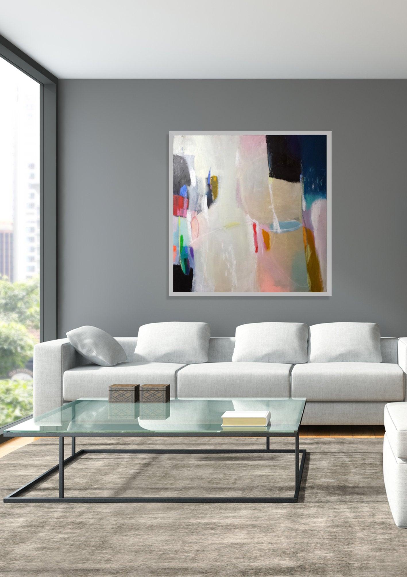 Abstract Art Print, Geometric wall Art, Large Wall Art, Bedroom Art Print, Print on Canvas, Art Print for living Room - camilomattis.com