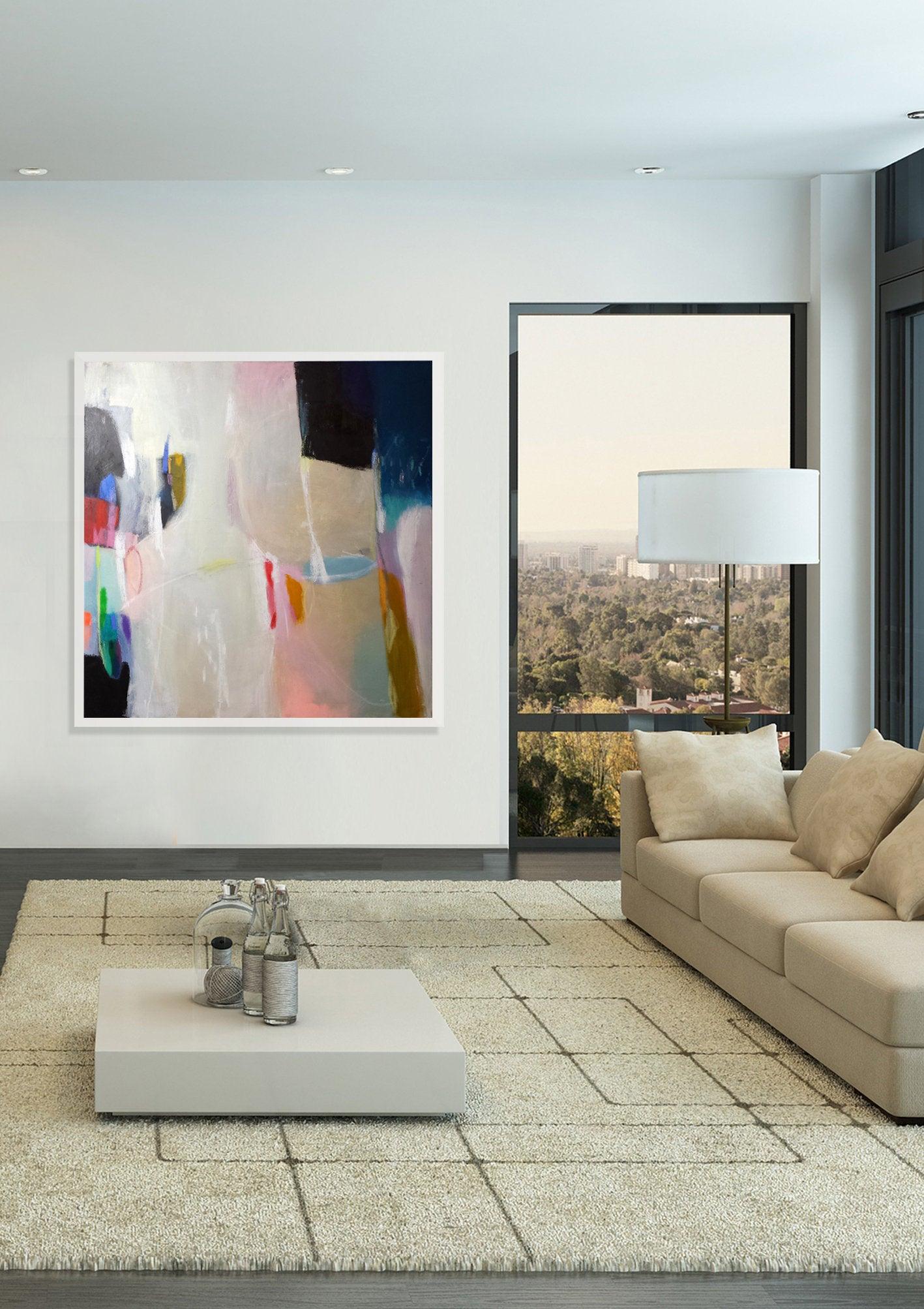 Abstract Art Print, Geometric wall Art, Large Wall Art, Bedroom Art Print, Print on Canvas, Art Print for living Room - camilomattis.com