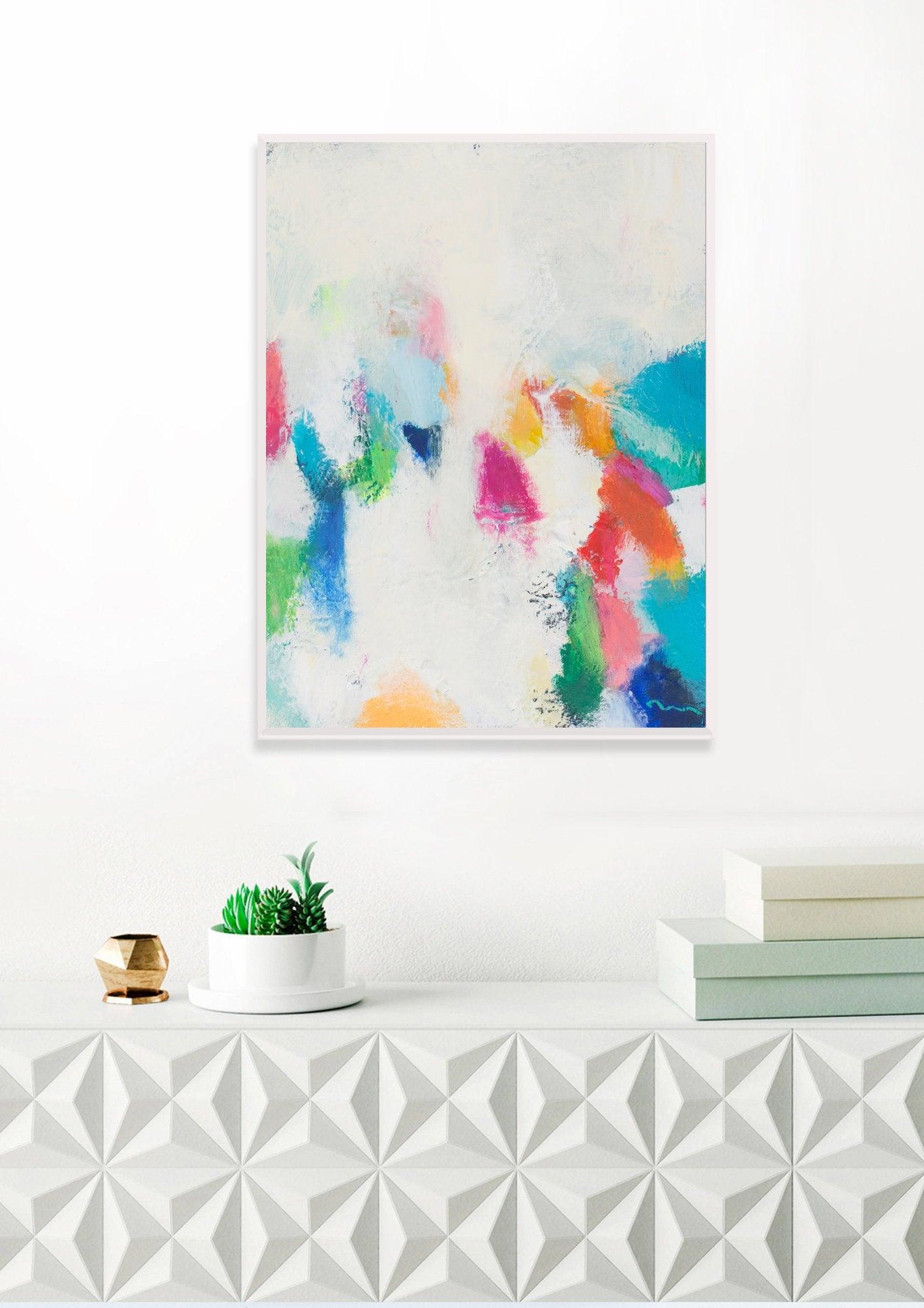 Colorful Original artwork painting modern blue red and green painting modern wall art by Camilo Mattis - camilomattis.com