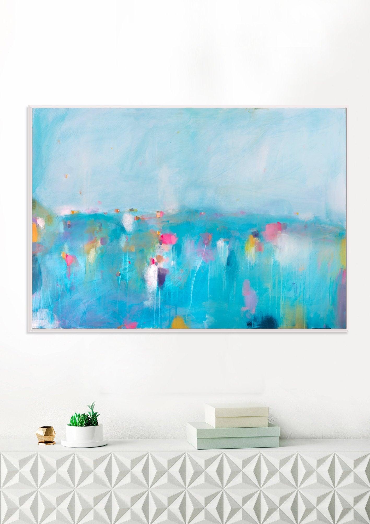 Extra large wall art coastal art gallery wall art print blue abstract nautical wall decor print by Camilo Mattis - camilomattis.com