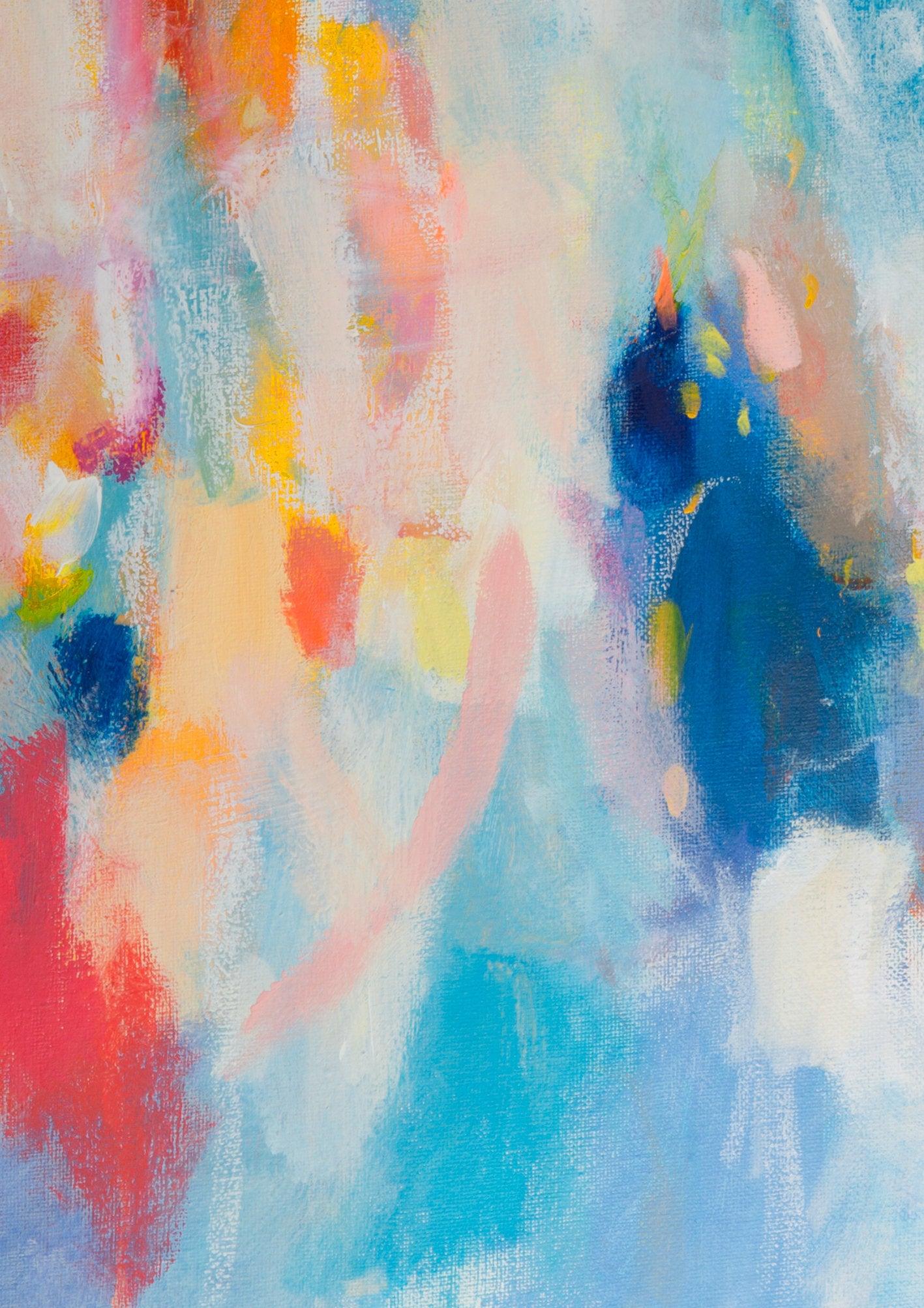 colorful abstract painting, blue abstract wall art, abstract painting for living room, Contemporary art, wall abstract by Camilo Mattis - camilomattis.com