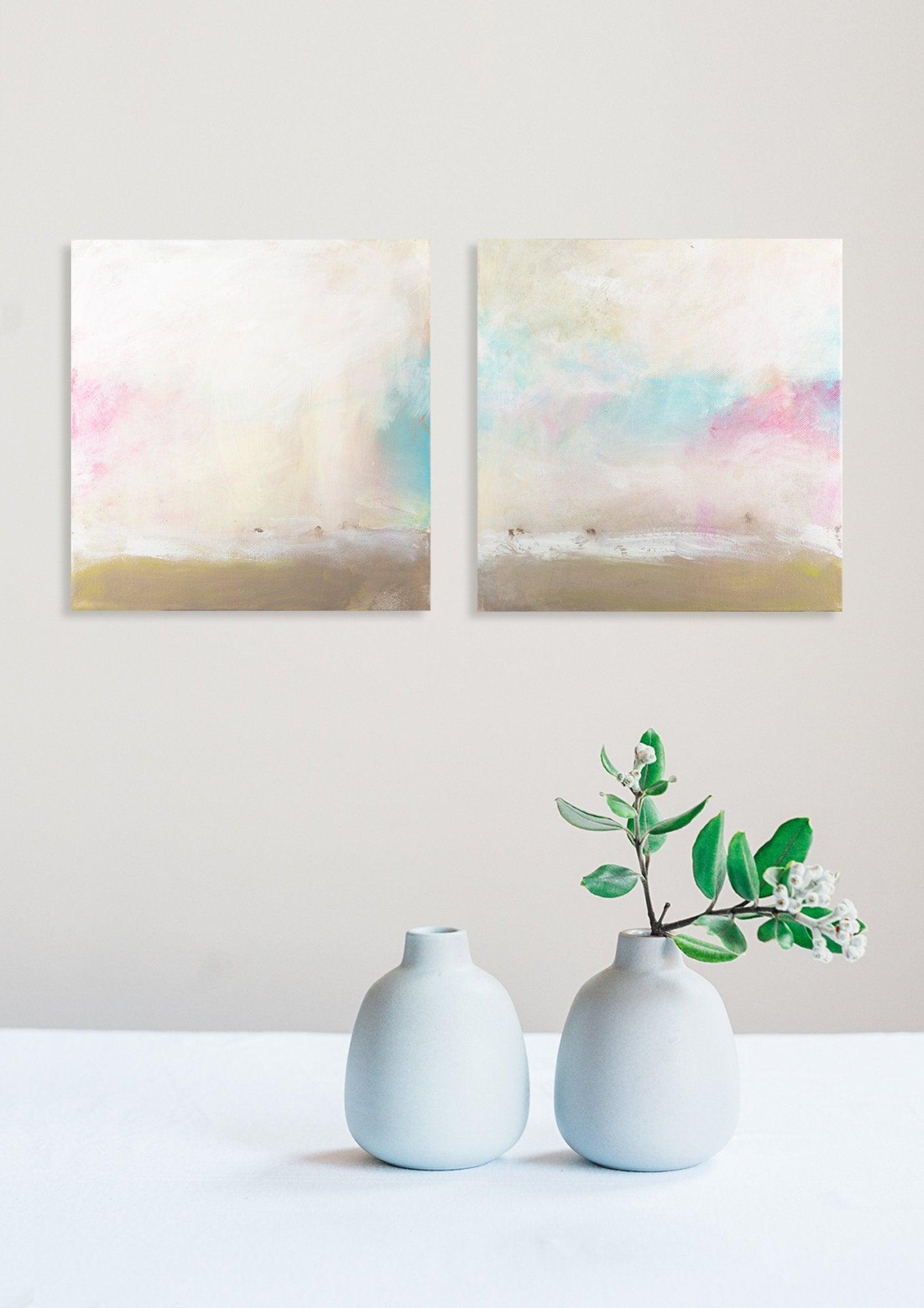 Set of 2 Abstract art abstract minimalist seascape painting canvas art wall art sea art by Camilo Mattis - camilomattis.com