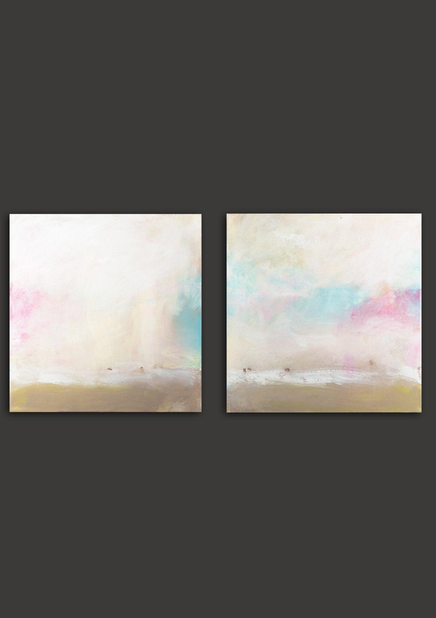 Set of 2 Abstract art abstract minimalist seascape painting canvas art wall art sea art by Camilo Mattis - camilomattis.com