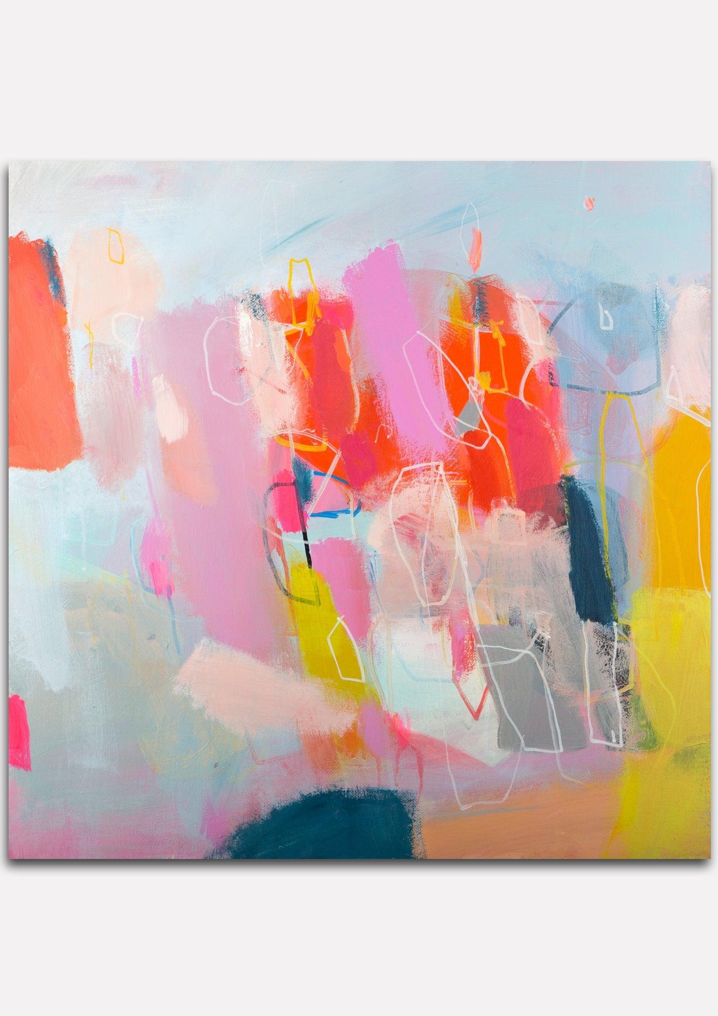 Extra large wall art abstract art print Pink wall art print above bed wall art by Camilo Mattis - camilomattis.com