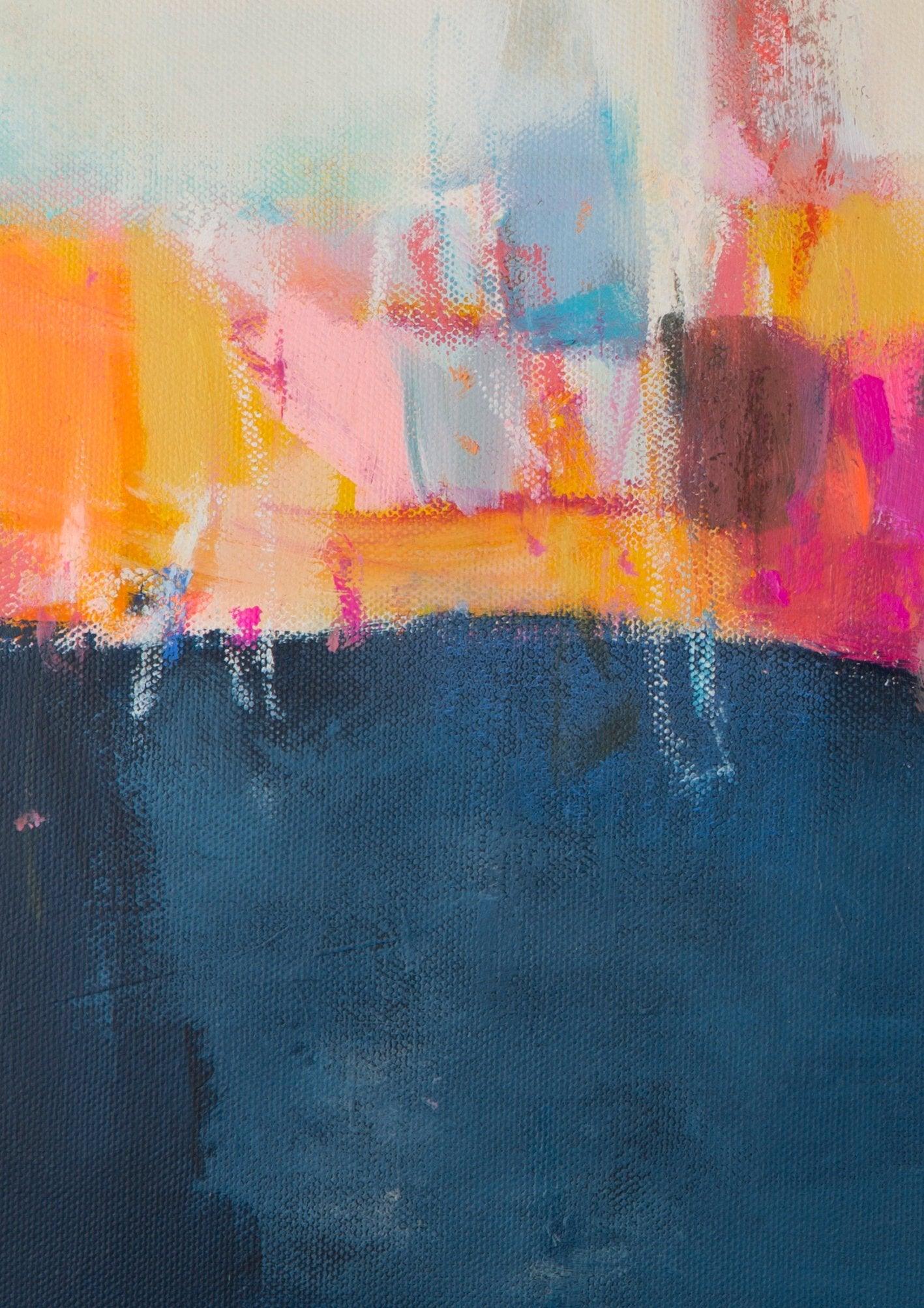Original Abstract Painting, set of 2 Abstract paintings, Blue abstract landscape original, Painting set by Camilo Mattis - camilomattis.com