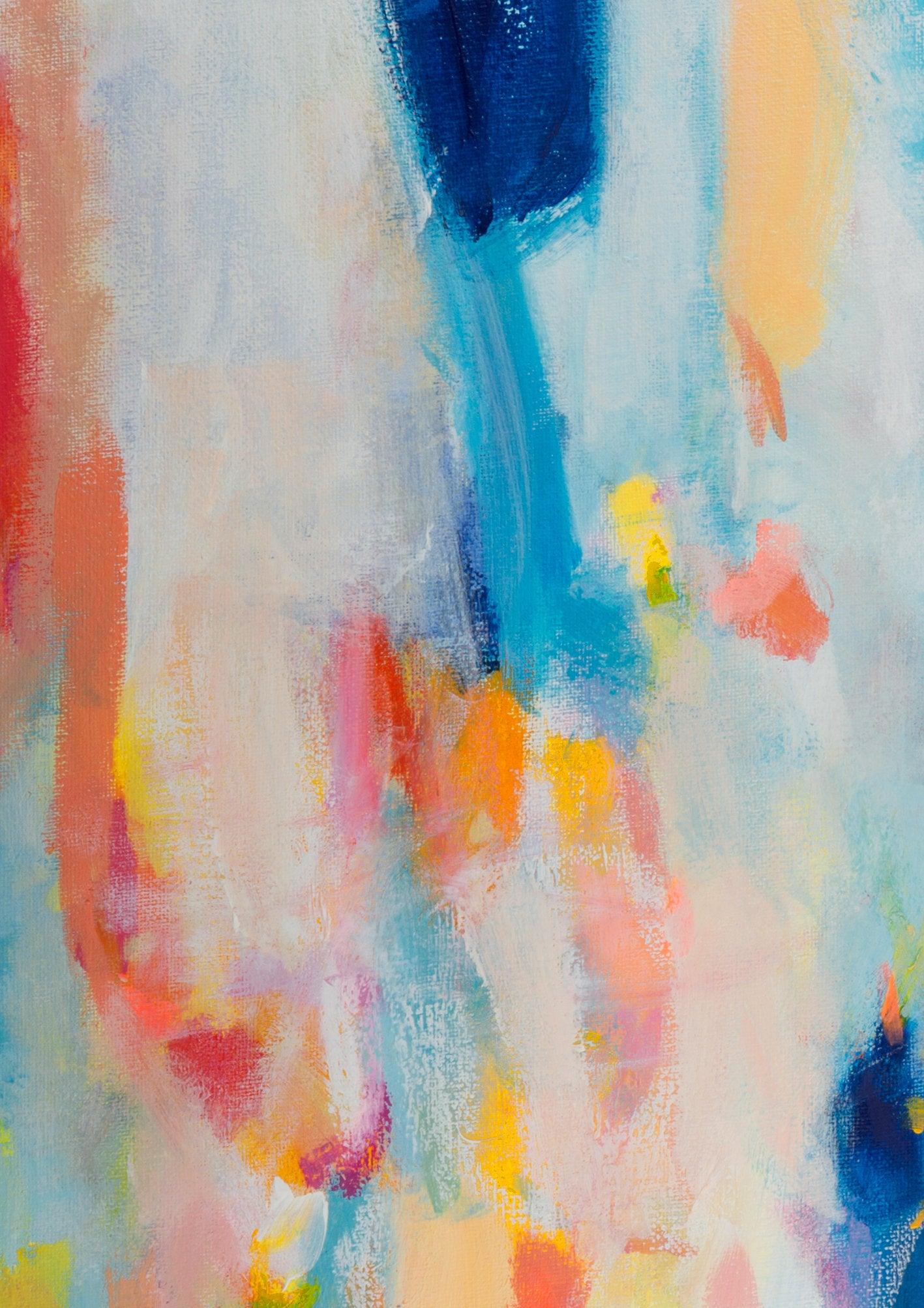 colorful abstract painting, blue abstract wall art, abstract painting for living room, Contemporary art, wall abstract by Camilo Mattis - camilomattis.com