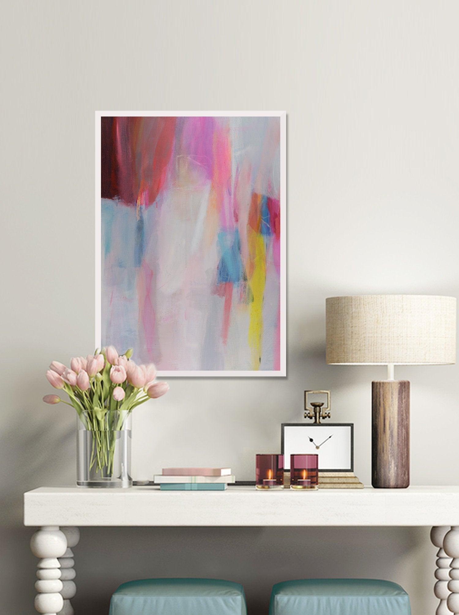 Pink painting canvas, wall art canvas, original acrylic painting by Camilo Mattis - camilomattis.com