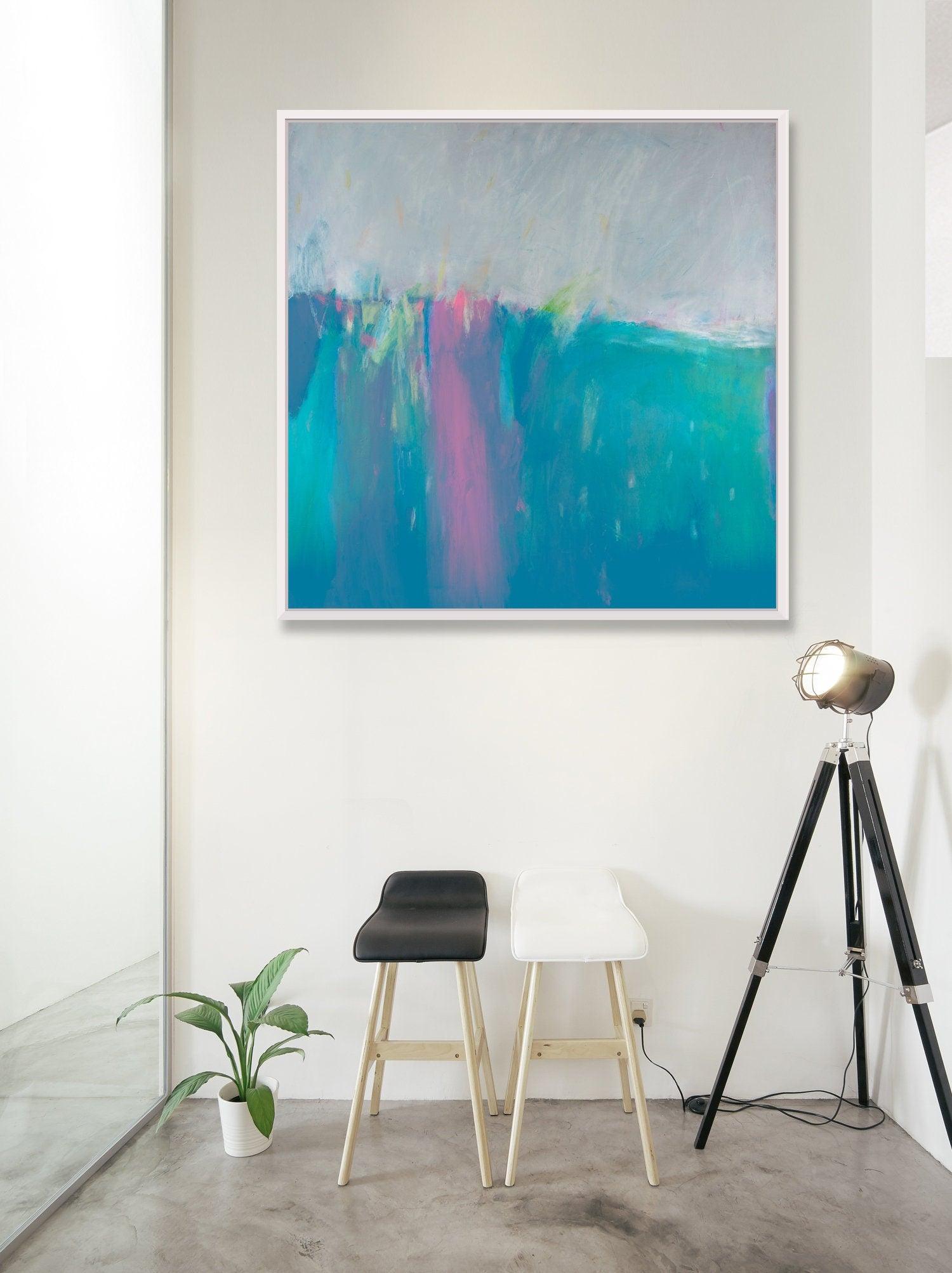 Blue original art, abstract painting, original modern art, large wall art by Camilo Mattis