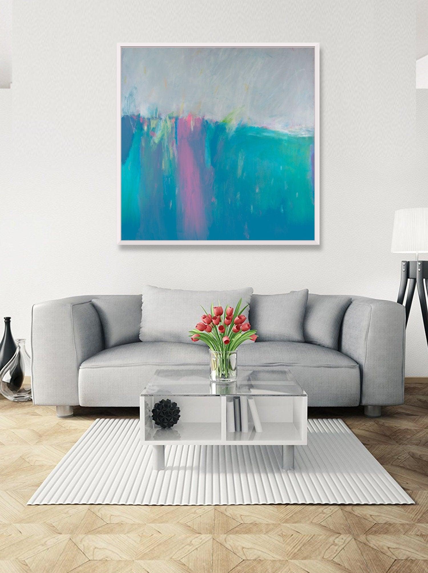Blue original art, abstract painting, original modern art, large wall art by Camilo Mattis