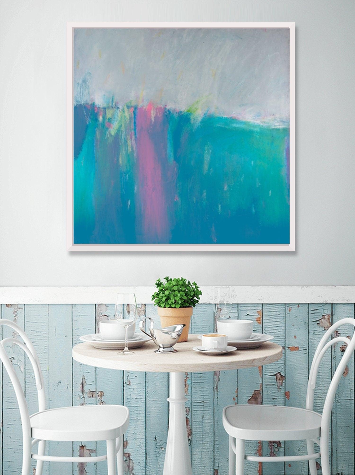 Blue original art, abstract painting, original modern art, large wall art by Camilo Mattis