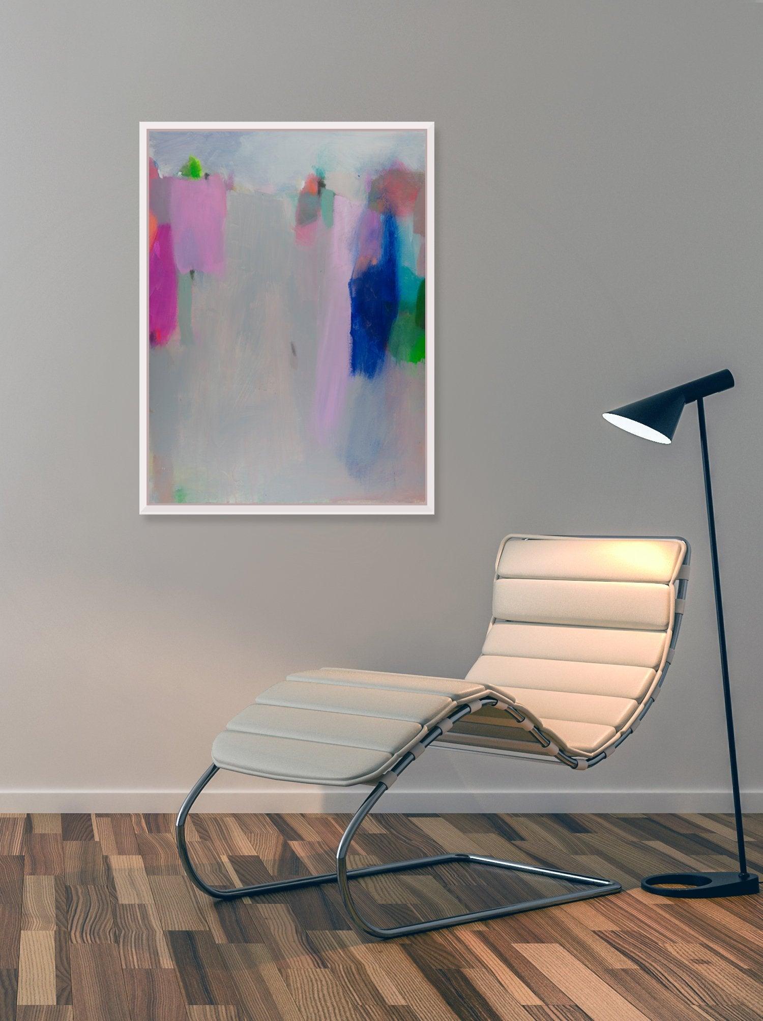 Original abstract Landscape painting colorful painting, contemporary art, geometric art, by Camilo Mattis - camilomattis.com