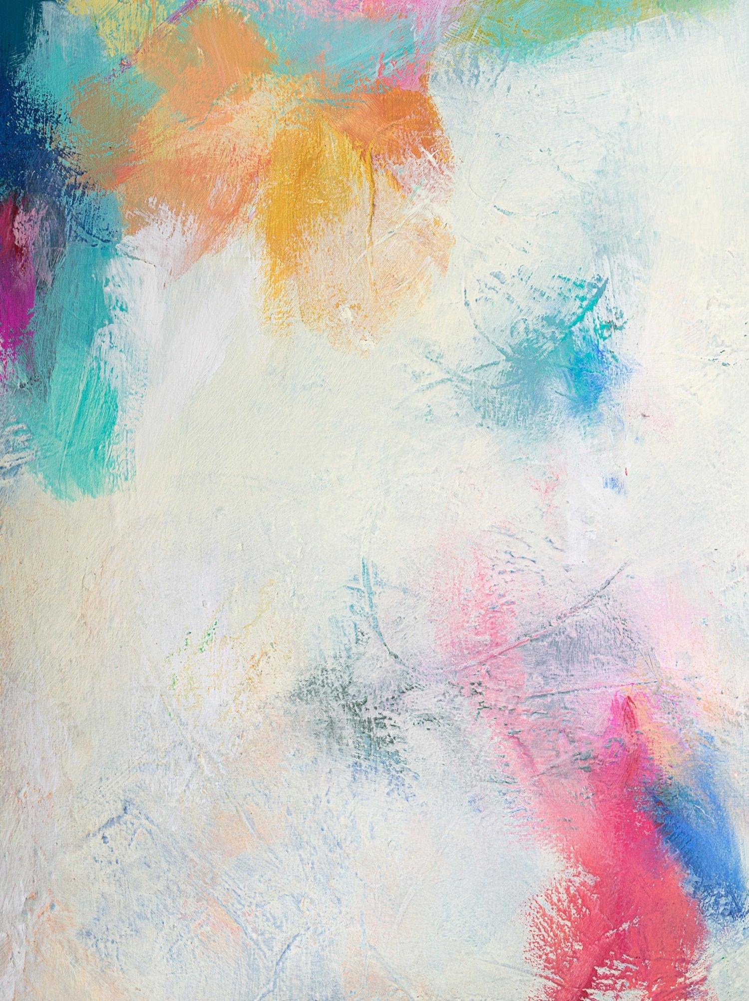 colorful abstract print, green and pink abstract art print, blue and green modern print, green and navy wall art - camilomattis.com