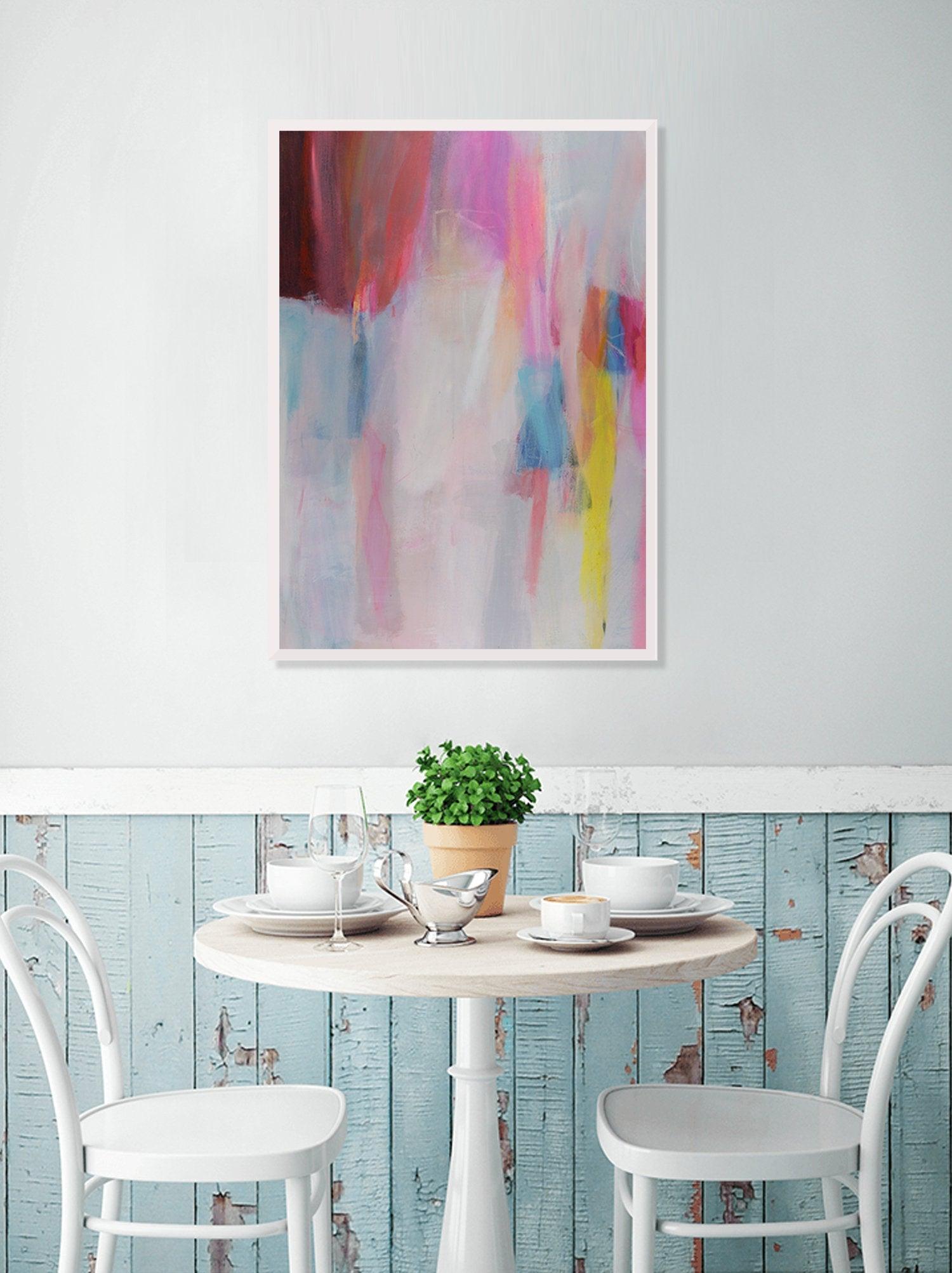 Pink painting canvas, wall art canvas, original acrylic painting by Camilo Mattis - camilomattis.com