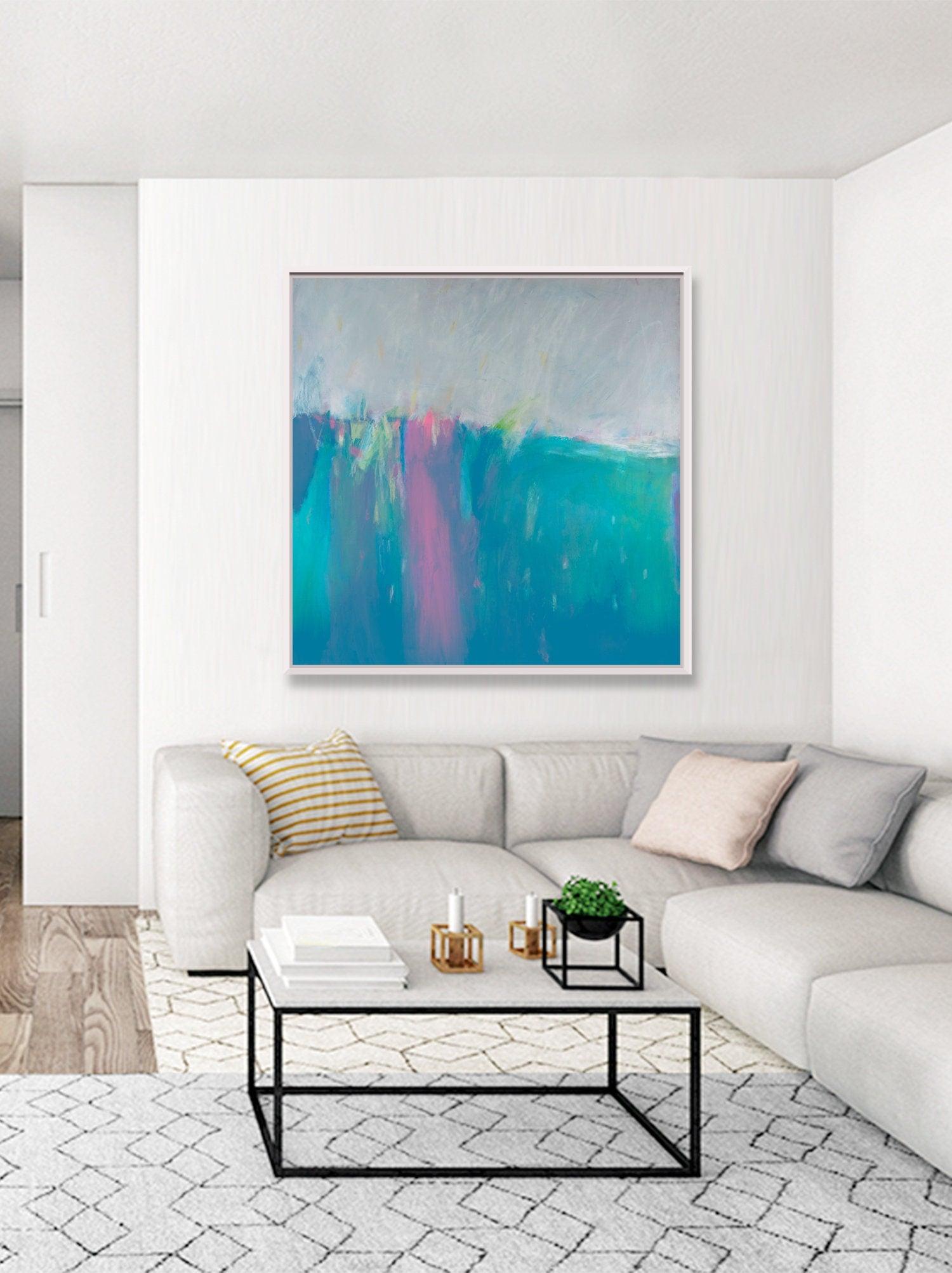 Blue original art, abstract painting, original modern art, large wall art by Camilo Mattis
