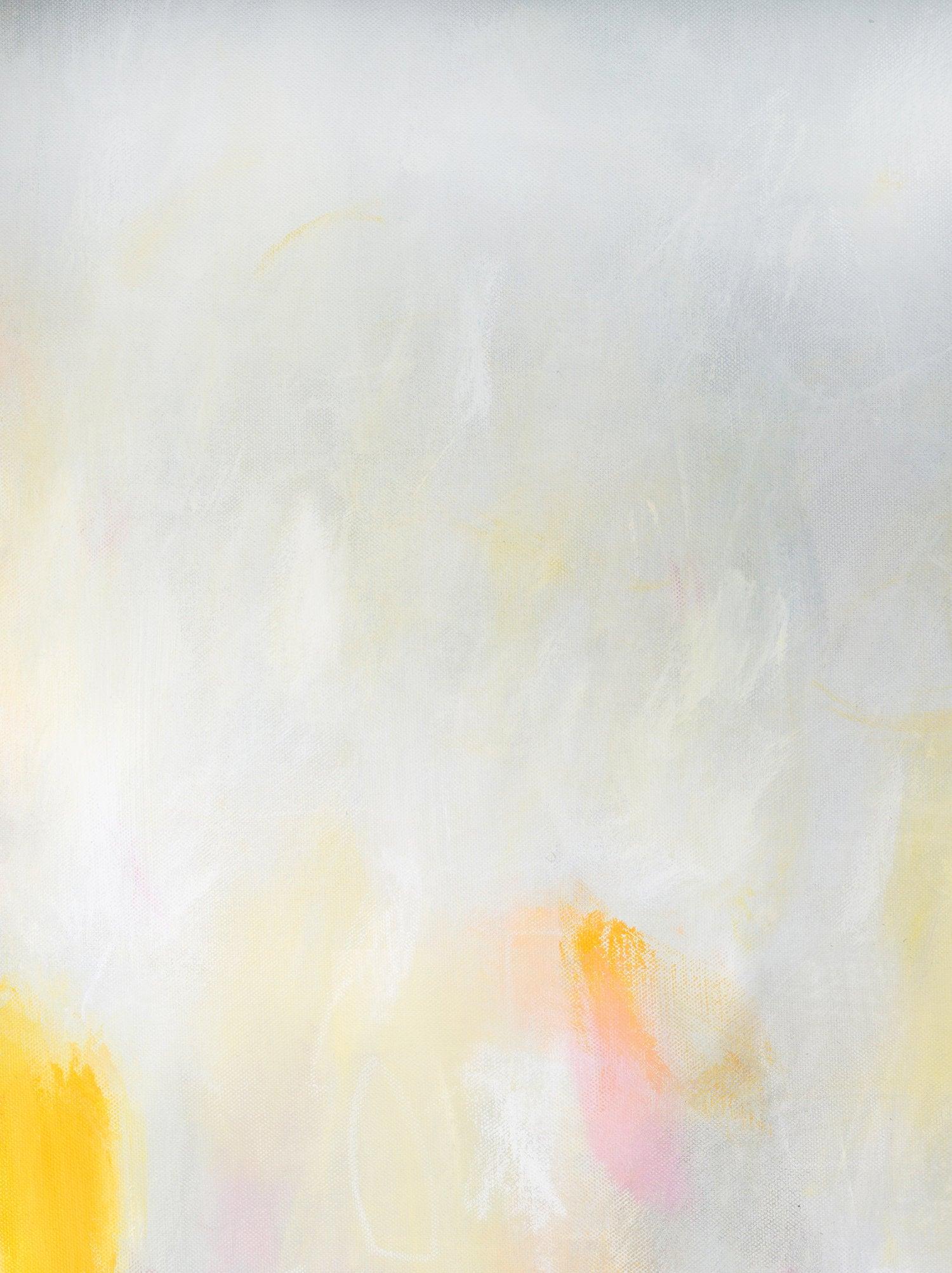Yellow abstract painting flowers landscape print extra large wall print nature wall art print, Camilo Mattis - camilomattis.com