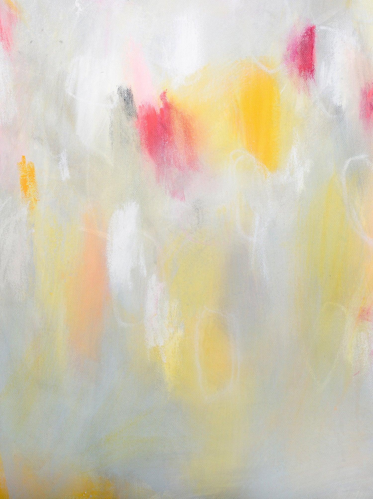 Yellow abstract painting flowers landscape print extra large wall print nature wall art print, Camilo Mattis - camilomattis.com