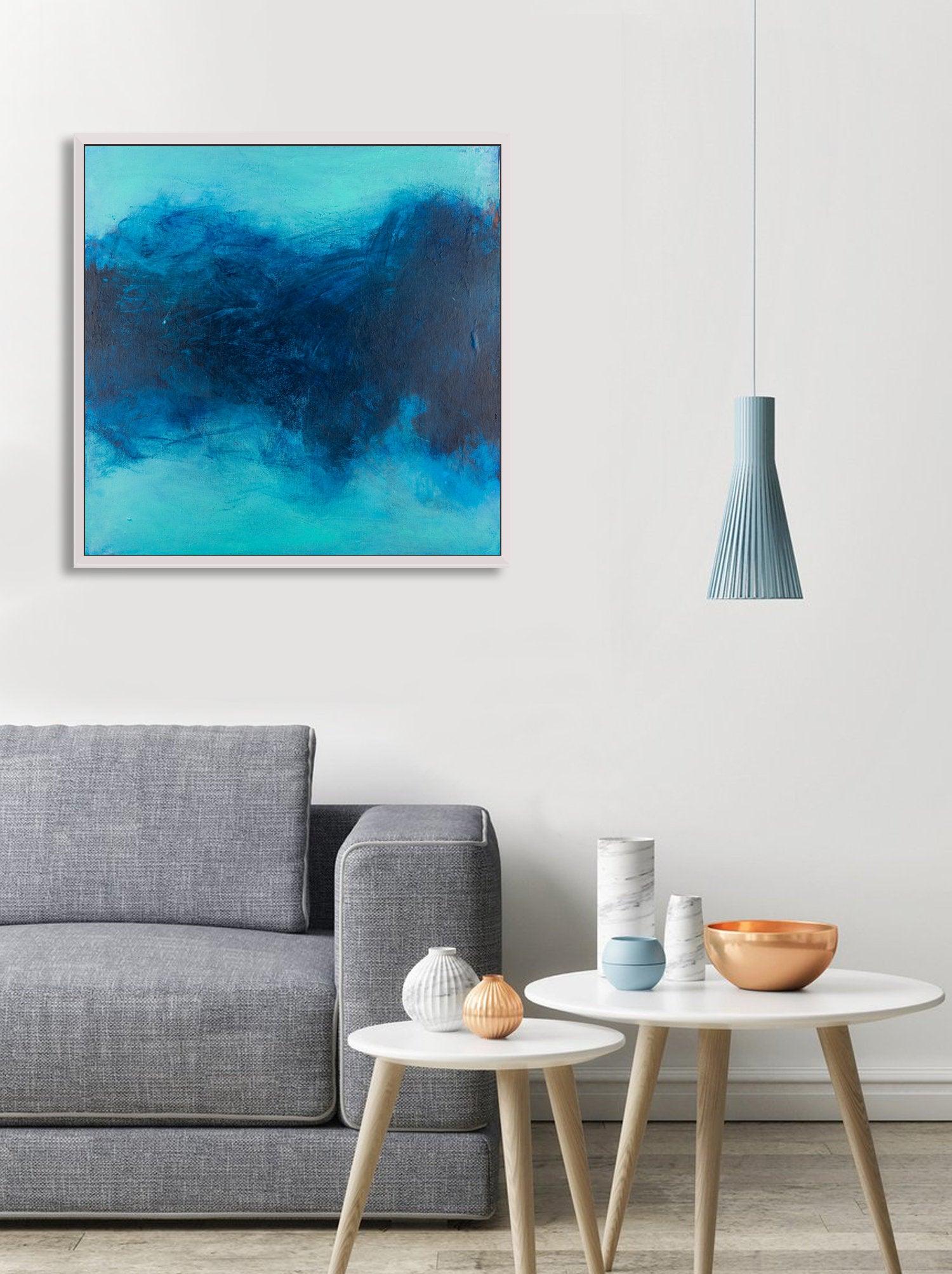 Blue ocean wall art decor, Canvas art abstract painting, Canvas painting, Colorful Abstract Art Acrylic painting by Camilo Mattis - camilomattis.com