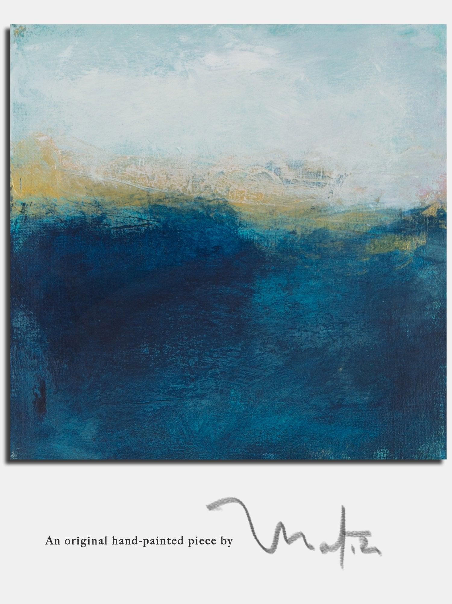 Large Canvas original blue Painting, coastal wall decor, ocean decor, nautical wall art ocean painting - camilomattis.com
