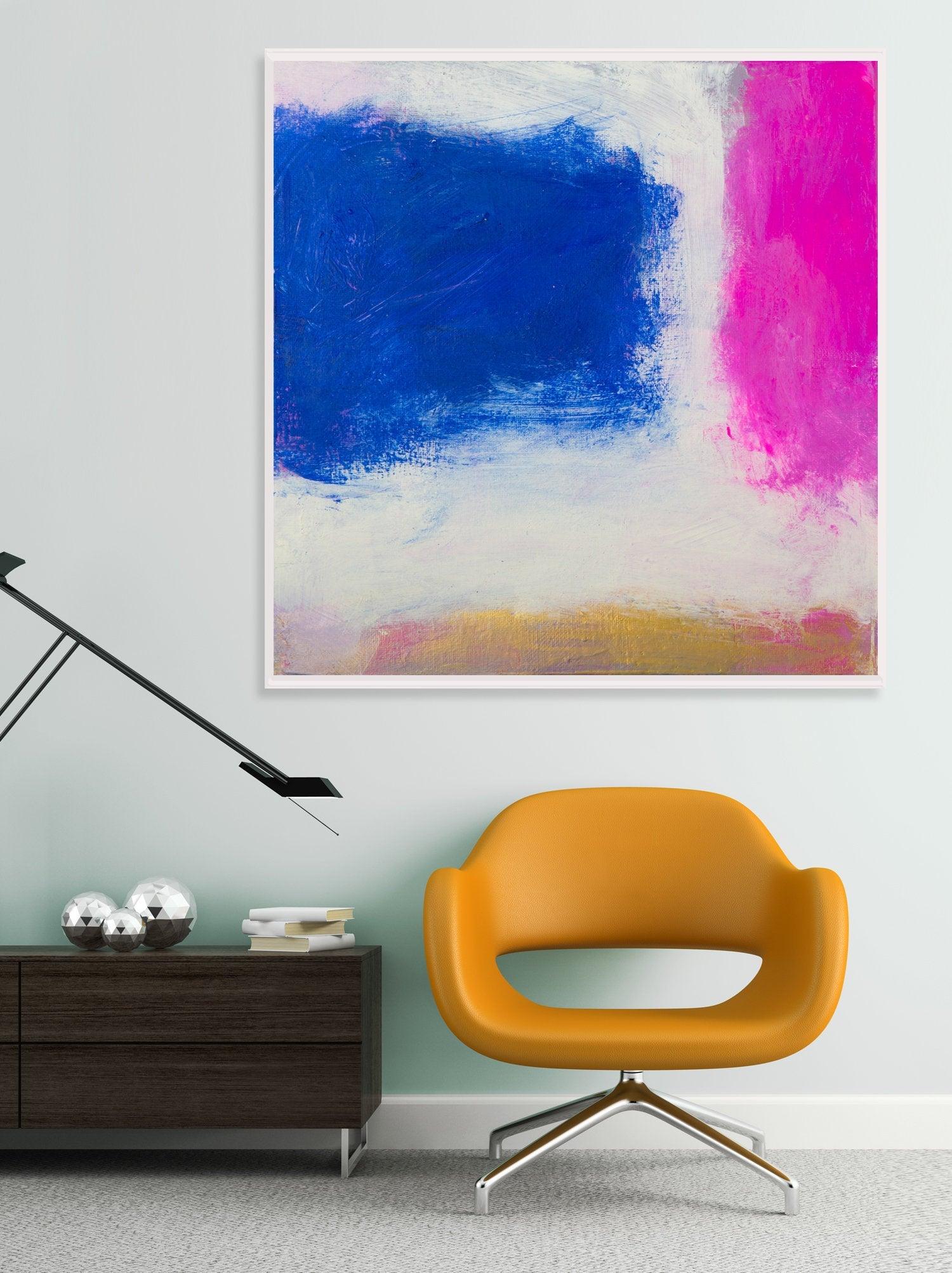 Pink abstract painting large Canvas original Painting pink and blue abstract Painting pink canvas painting large wall art - camilomattis.com