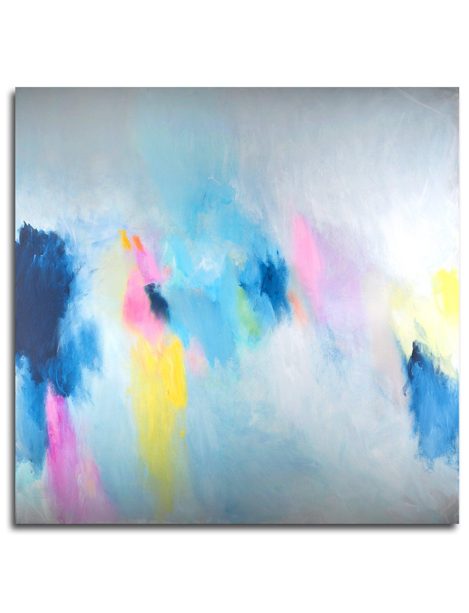 Blue wall art print abstract painting print apartment decor art print teal blue art print by Camilo Mattis - camilomattis.com