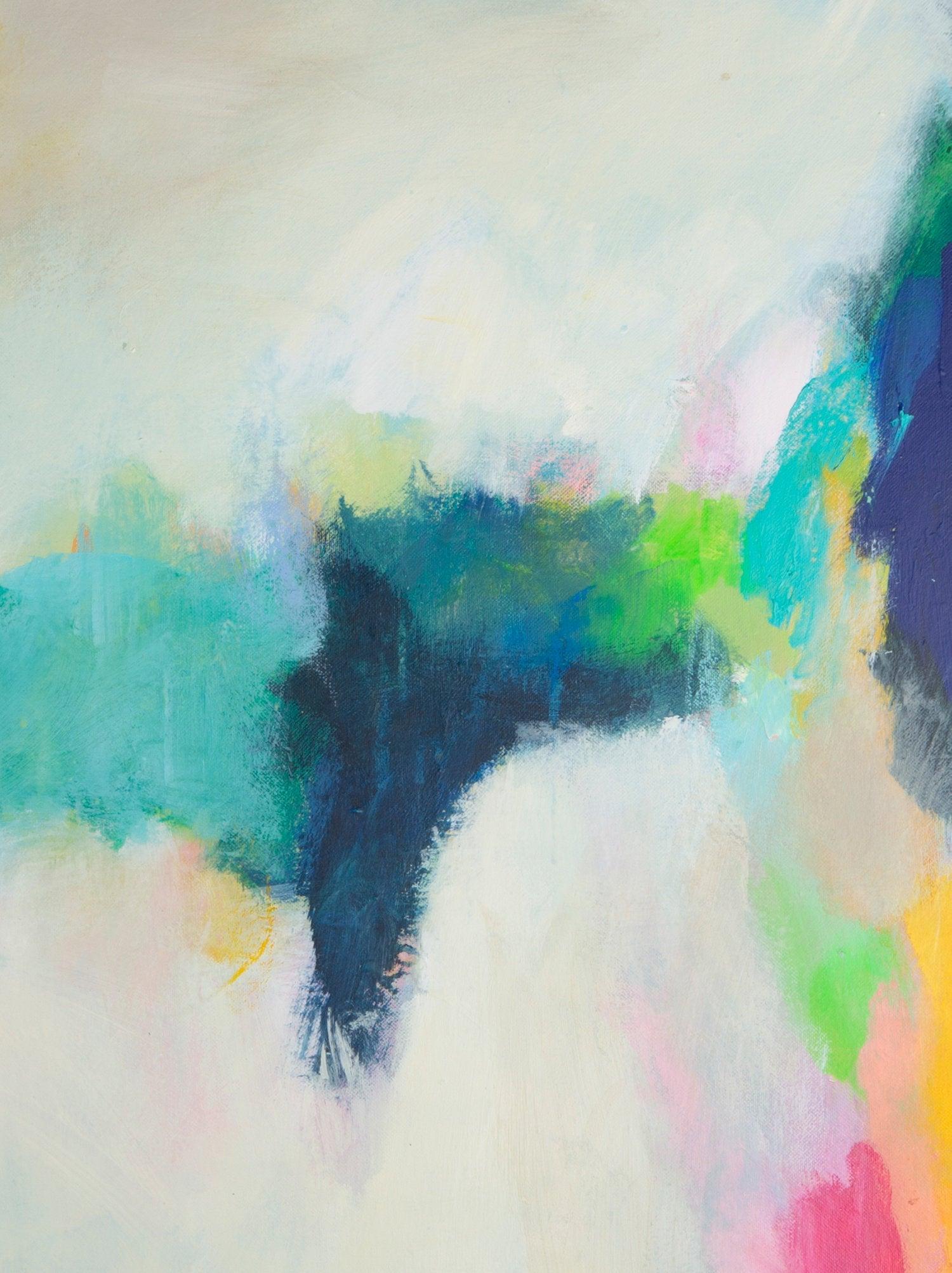 Extra large wall art abstract painting, wall art print, abstract art print, teal wall art decor by Camilo Matti - camilomattis.com