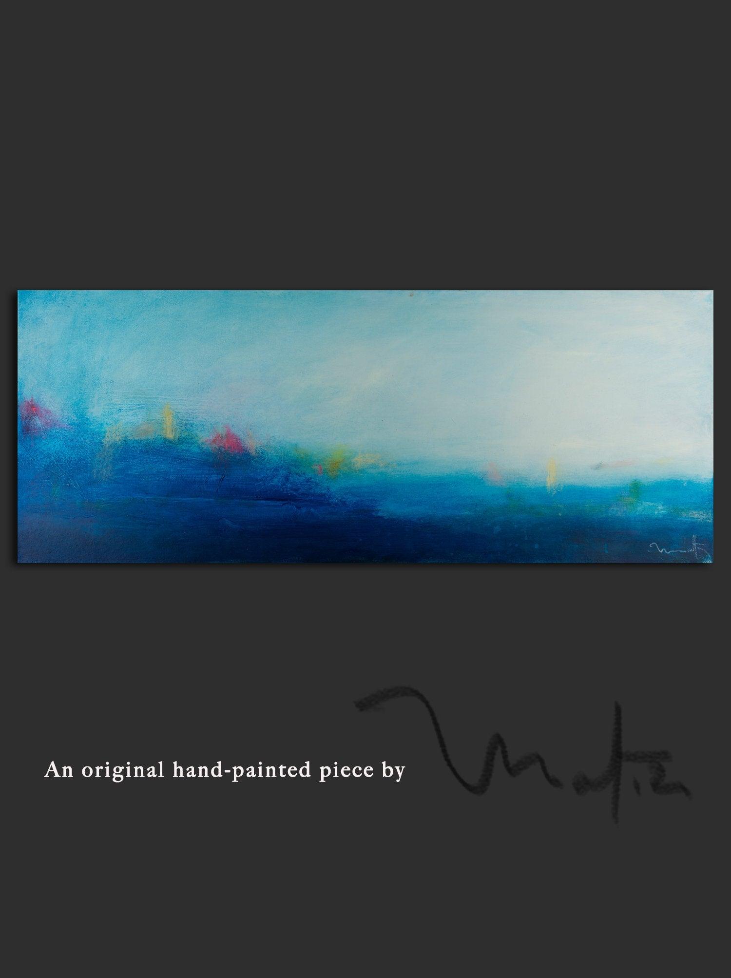 Blue landscape painting coastal painting original beach decor coastal decor nature wall art by Camilo Matti - camilomattis.com
