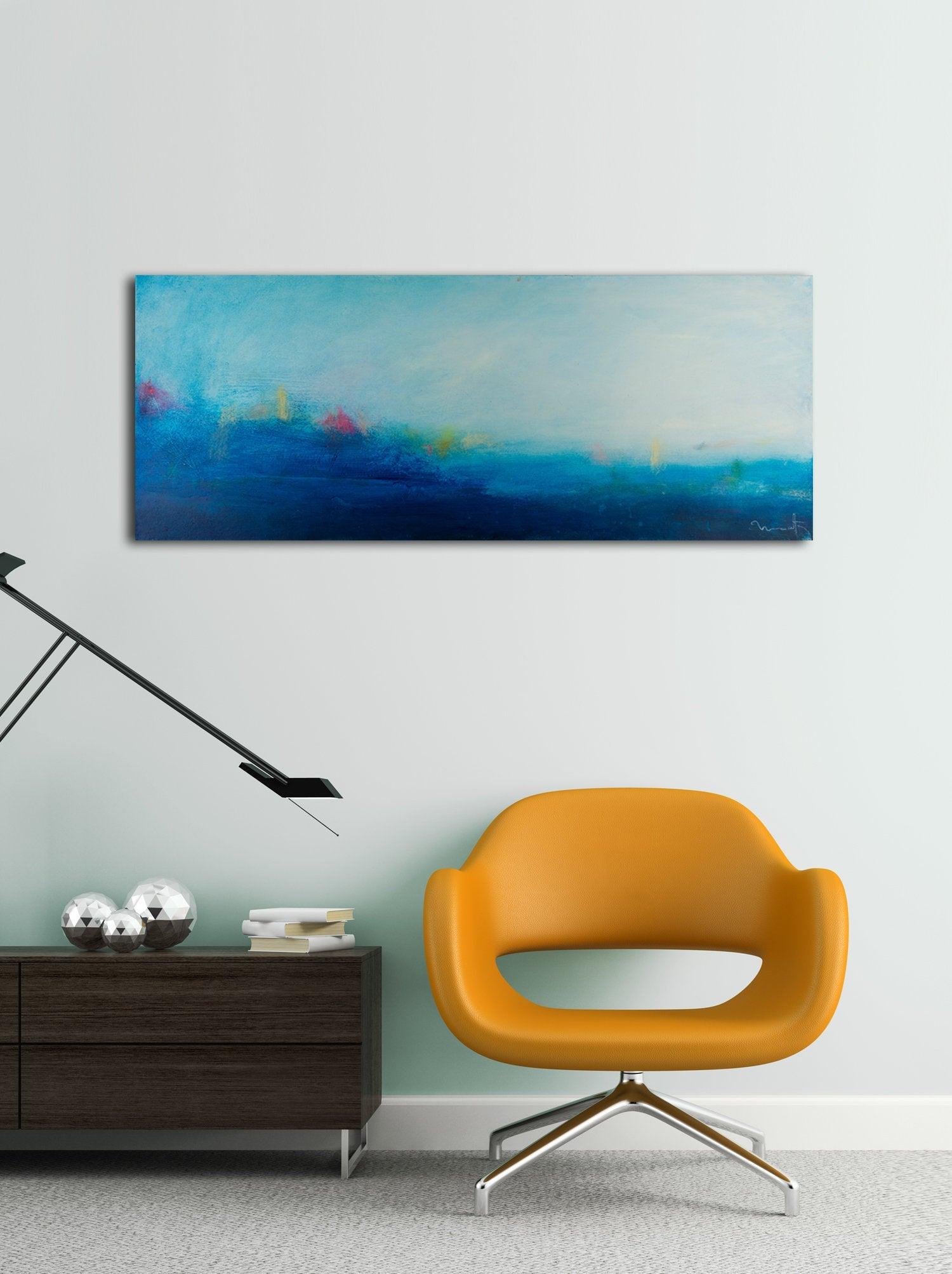 Blue landscape painting coastal painting original beach decor coastal decor nature wall art by Camilo Matti - camilomattis.com