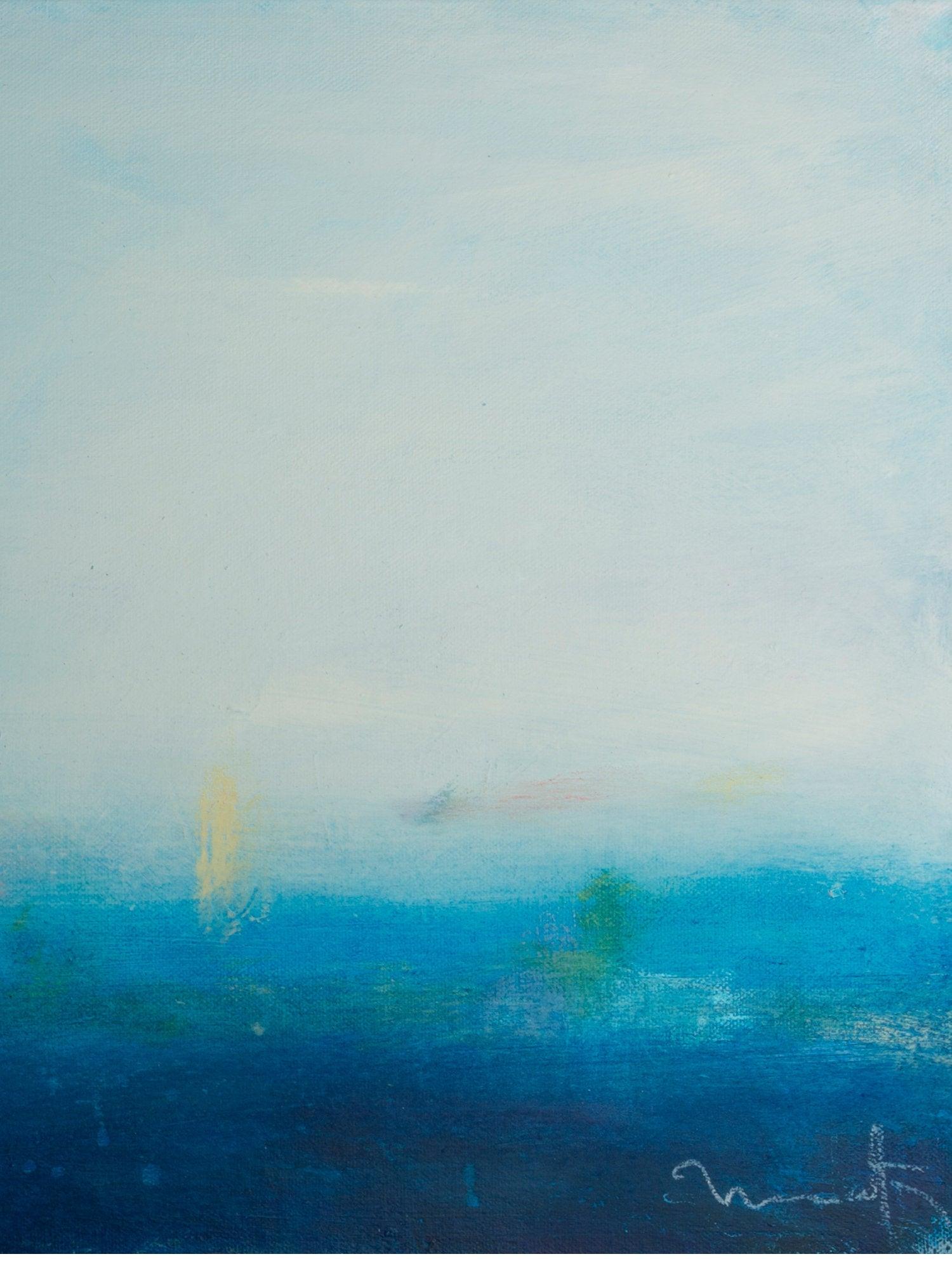 Blue landscape painting coastal painting original beach decor coastal decor nature wall art by Camilo Matti - camilomattis.com