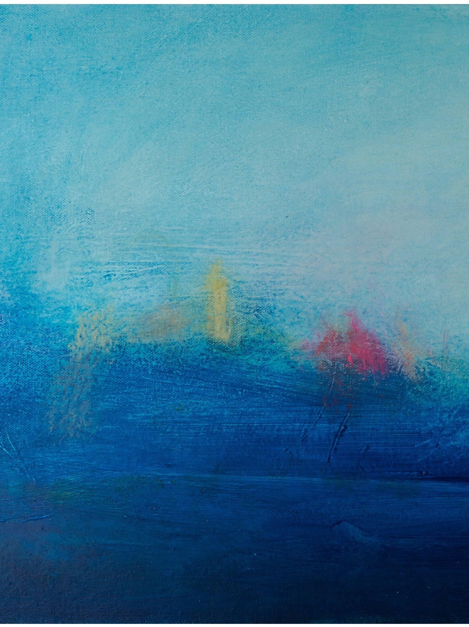 Blue landscape painting coastal painting original beach decor coastal decor nature wall art by Camilo Matti - camilomattis.com
