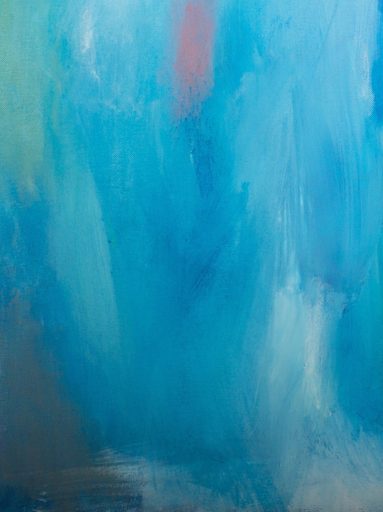 Turquoise blue Original abstract painting, Large abstract wall art on canvas, Impressionist landscape, Abstract art by Camilo Matti - camilomattis.com