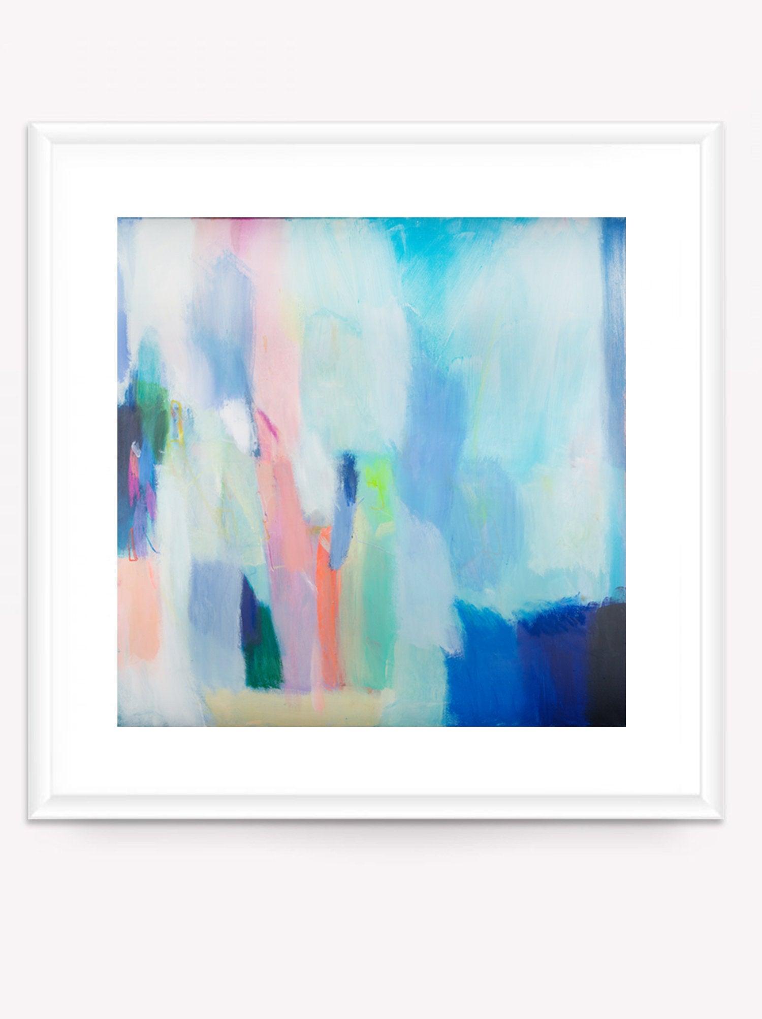 Abstract print, large modern wall art, abstract painting print, blue wall decor, living room wall art, Camilo Matis - camilomattis.com