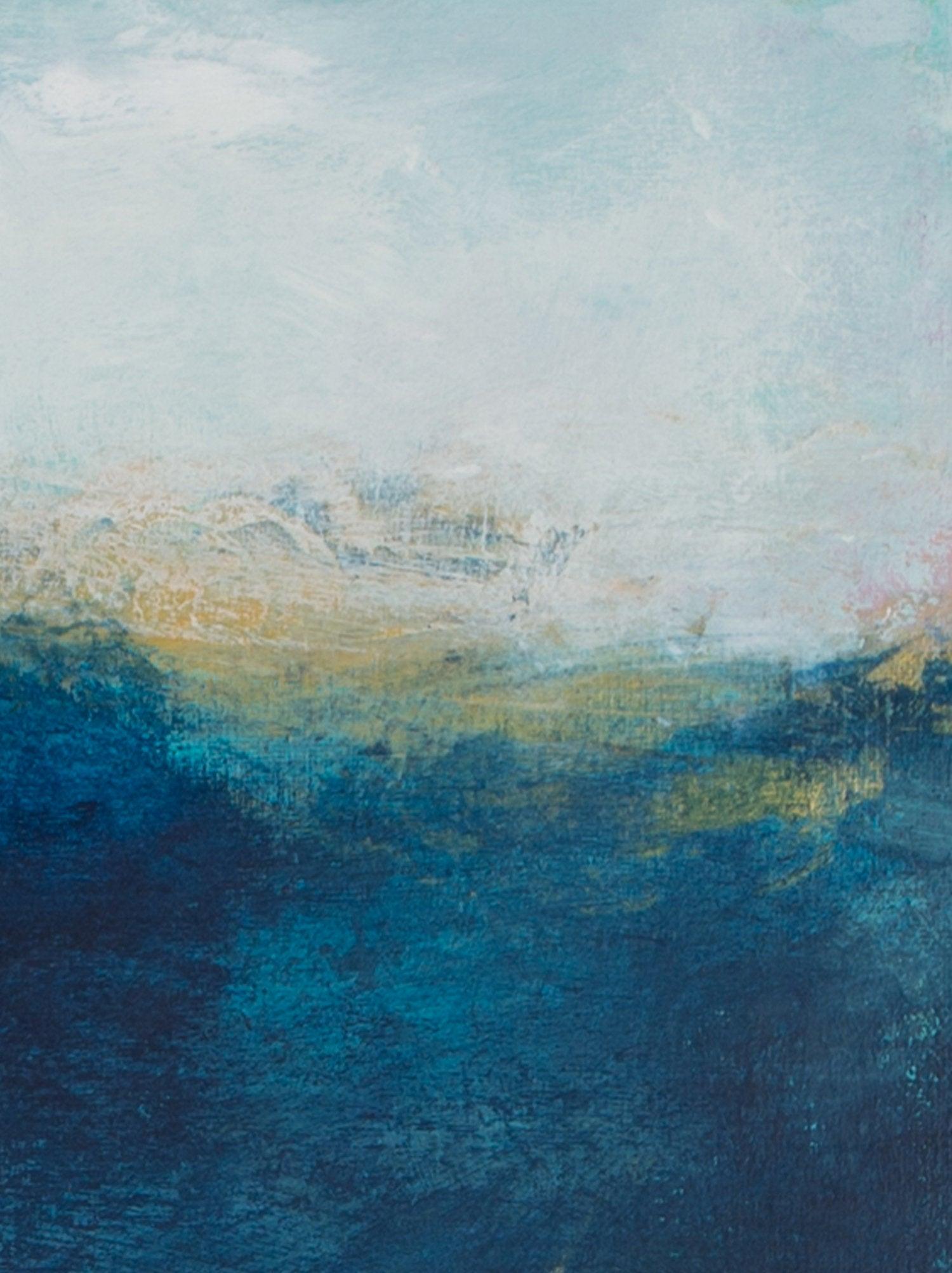 Large Canvas original blue Painting, coastal wall decor, ocean decor, nautical wall art ocean painting - camilomattis.com