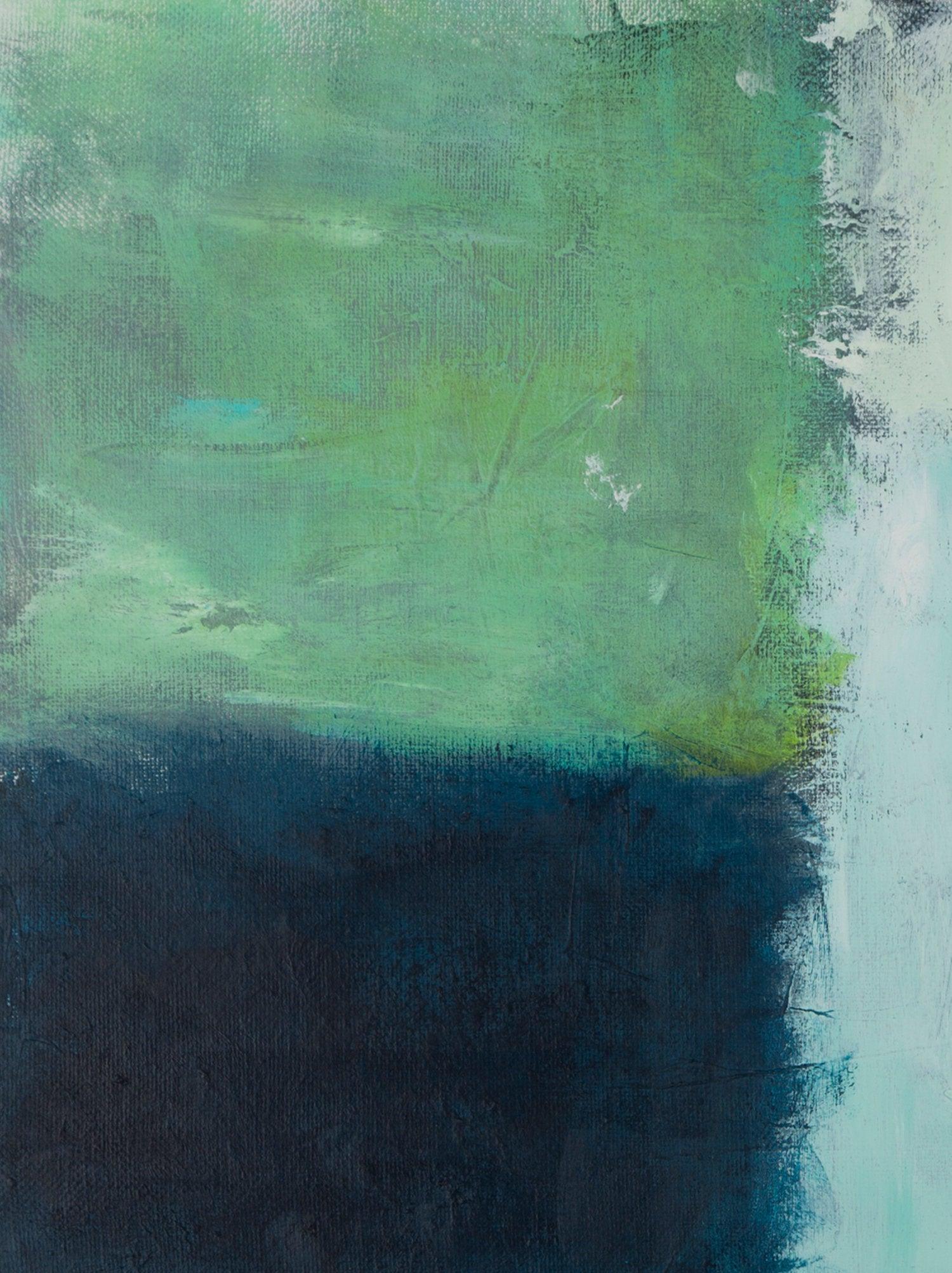 Large Teal Canvas art abstract painting, teal wall art decor, Abstract Beach Art, green Abstract Art Acrylic painting - camilomattis.com